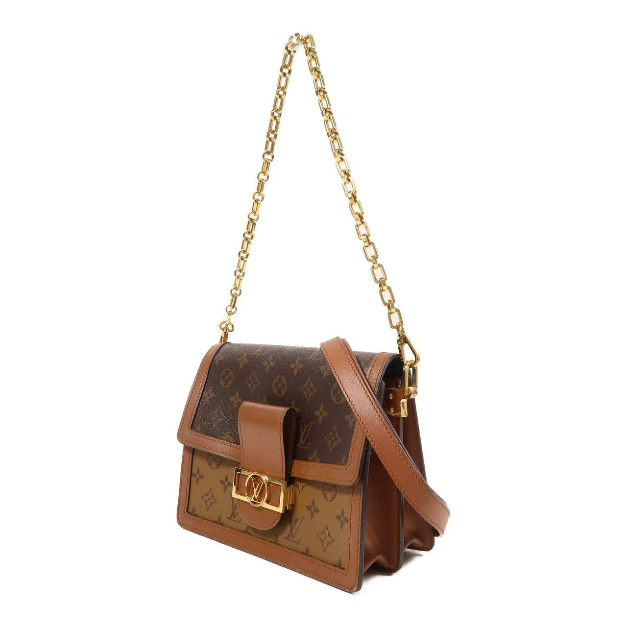 LOUIS VUITTON Dauphine M45958 肩背包 塗層帆布 棕色 塗層帆布 中古品B - 縮圖 3