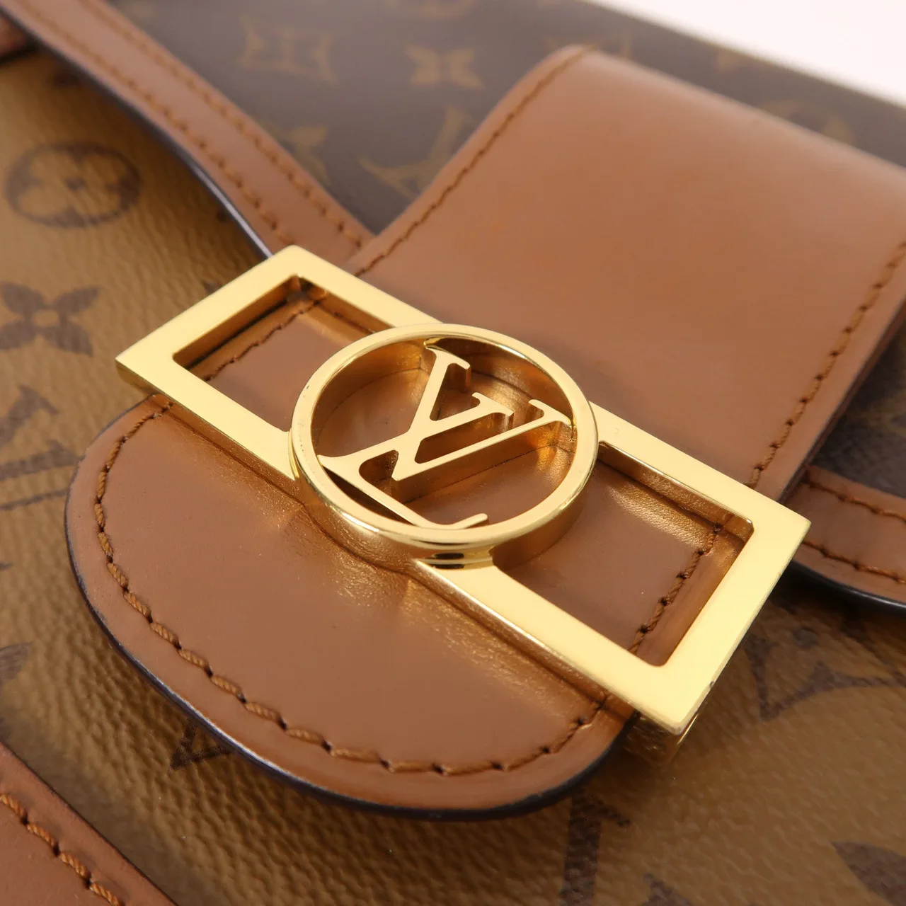 LOUIS VUITTON Dauphine M45958 肩背包 塗層帆布 棕色 塗層帆布 中古品B - 縮圖 9