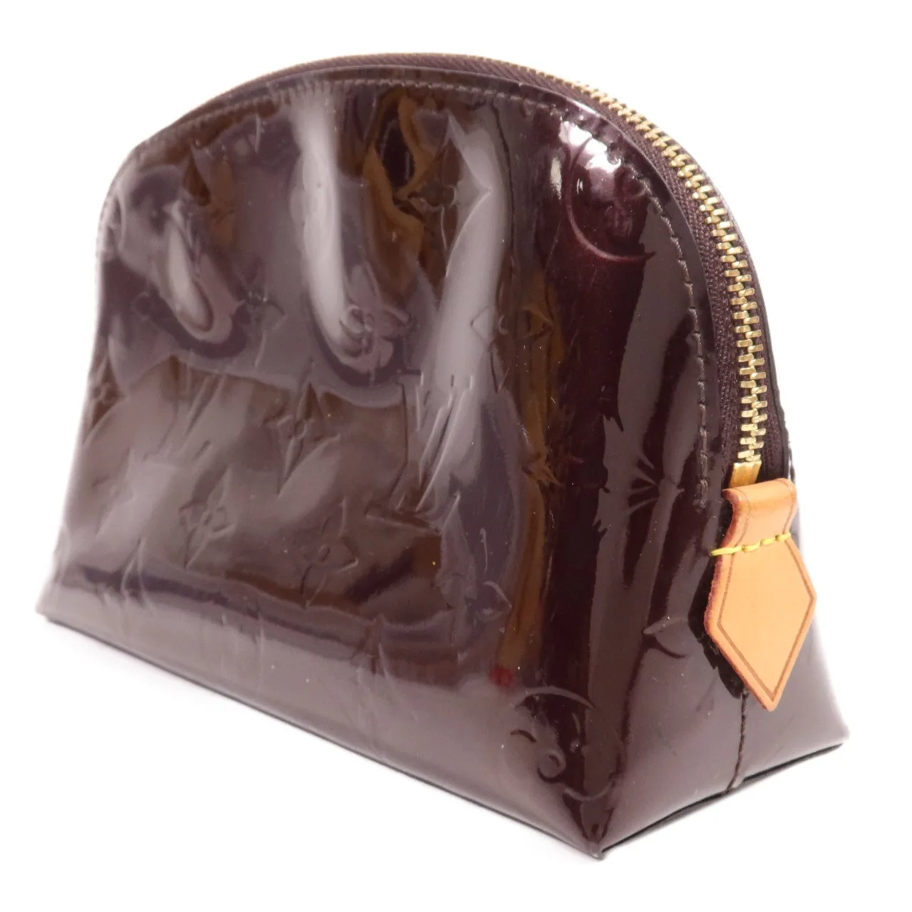 LOUIS VUITTON Cosmetic Pouch M91495 手拿包 皮革 紅色 / Claret 皮革 中古品B - 縮圖 3