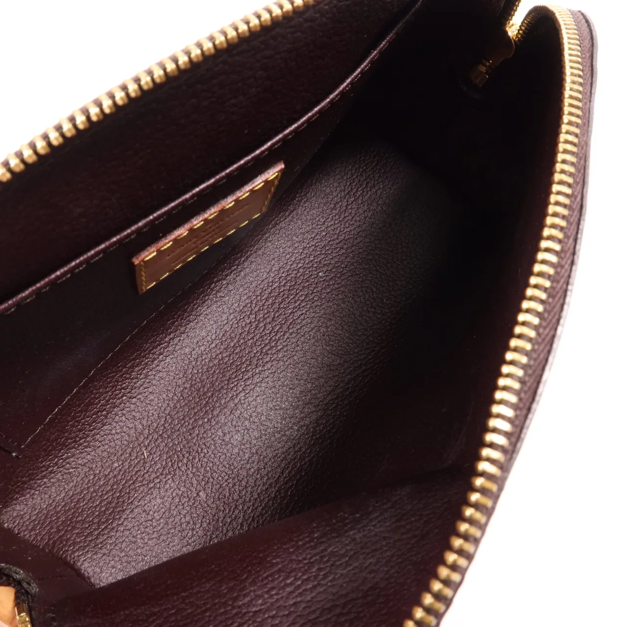 LOUIS VUITTON Cosmetic Pouch M91495 手拿包 皮革 紅色 / Claret 皮革 中古品B - 縮圖 5