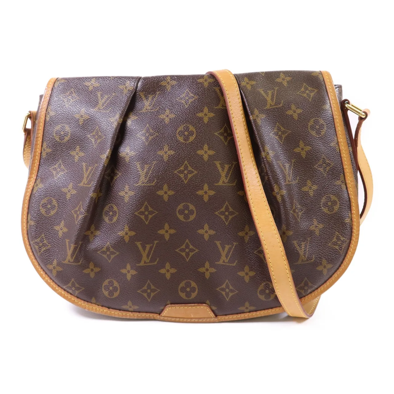 LOUIS VUITTON M40473 Shoulder Bag Coated Canvas 棕色