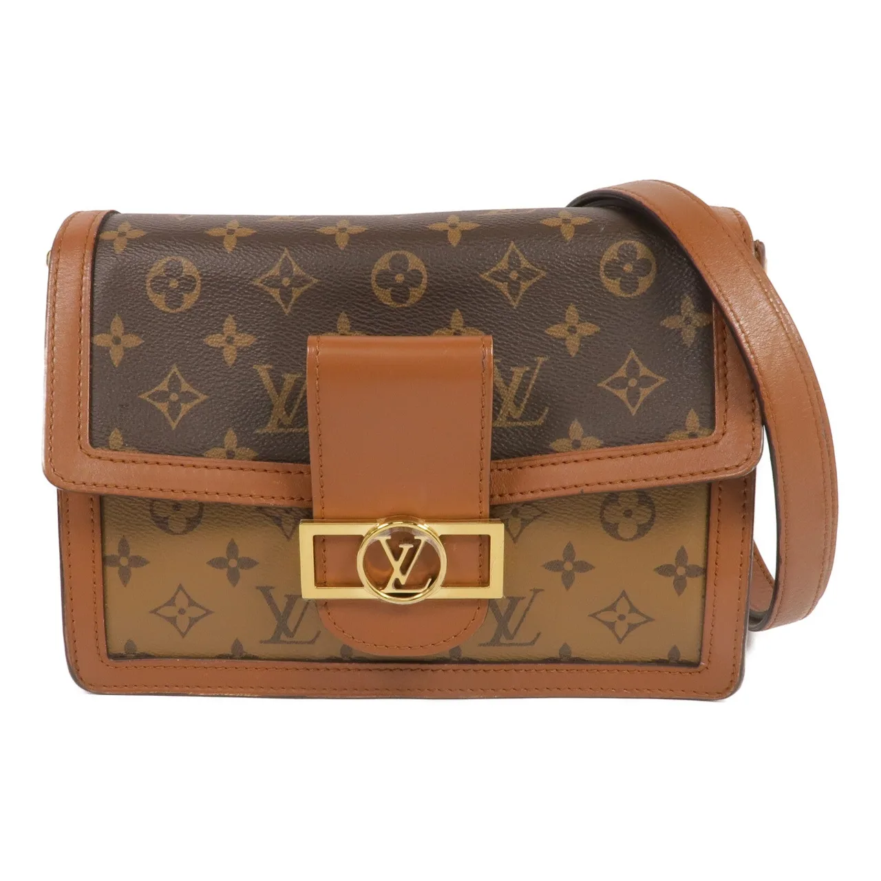 LOUIS VUITTON Dauphine M45958 Shoulder Bag Coated Canvas 棕色