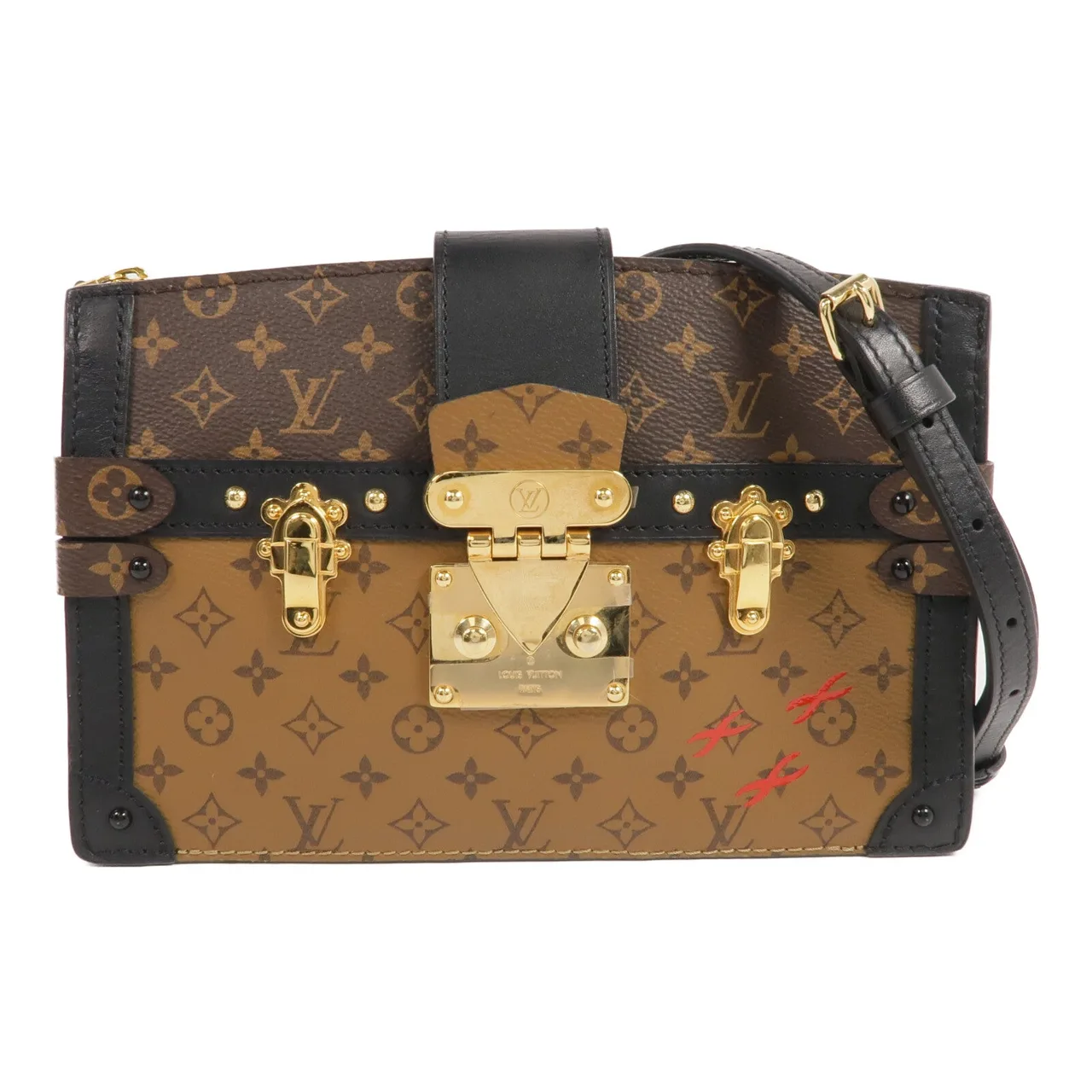 LOUIS VUITTON Trunk M43596 Shoulder Bag Coated Canvas 棕色
