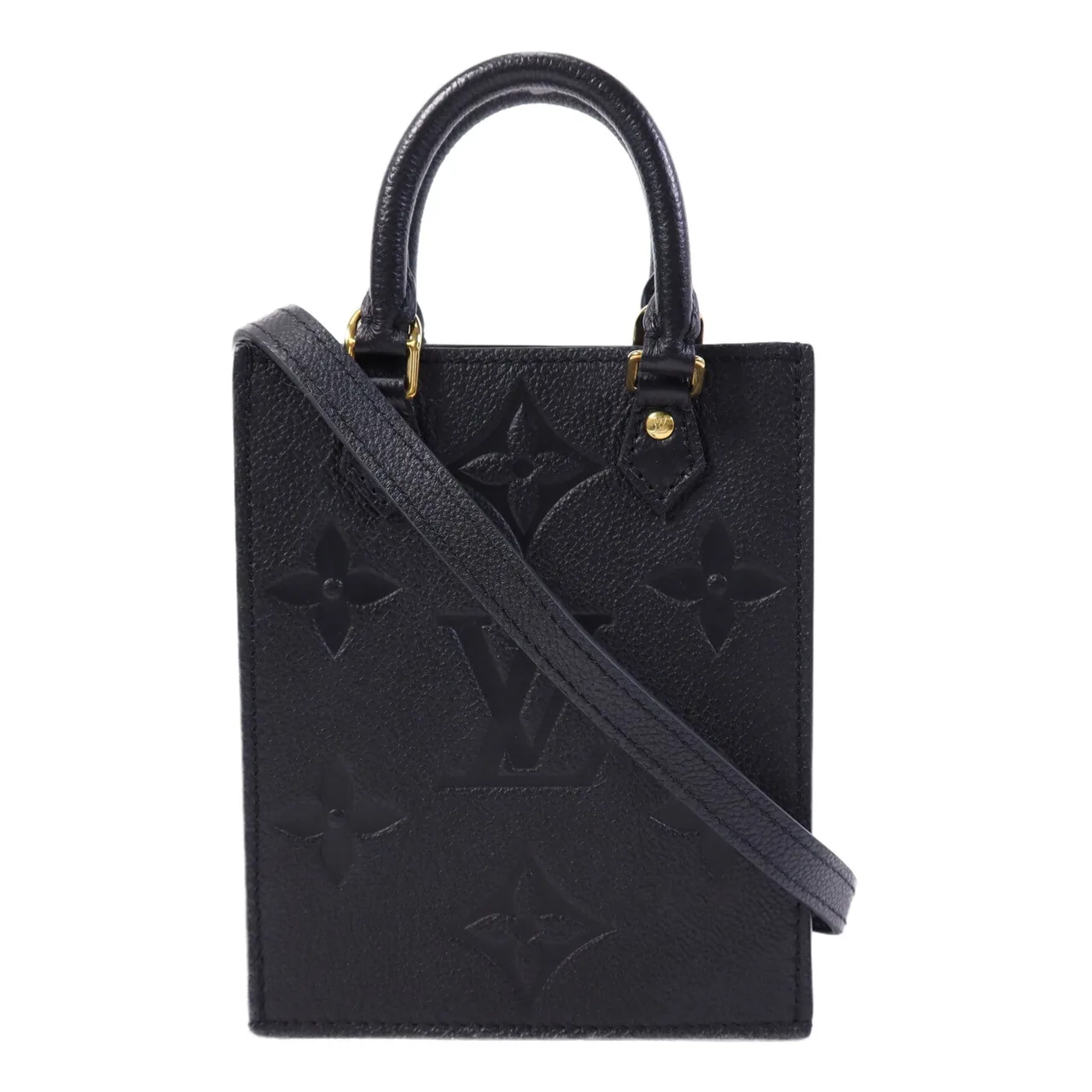 LOUIS VUITTON Petit Sac Plat M81417 2-Way Bag Calfskin 黑色