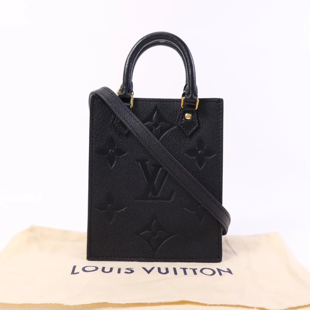 LOUIS VUITTON Petit Sac Plat M81417 2-Way Bag Calfskin 黑色 Calfskin Rank A - Thumbnail 12