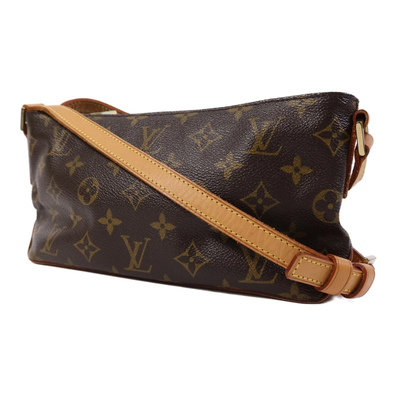 LOUIS VUITTON Trotteur M51240 肩背包 塗層帆布 棕色 塗層帆布 中古品B - 縮圖 3