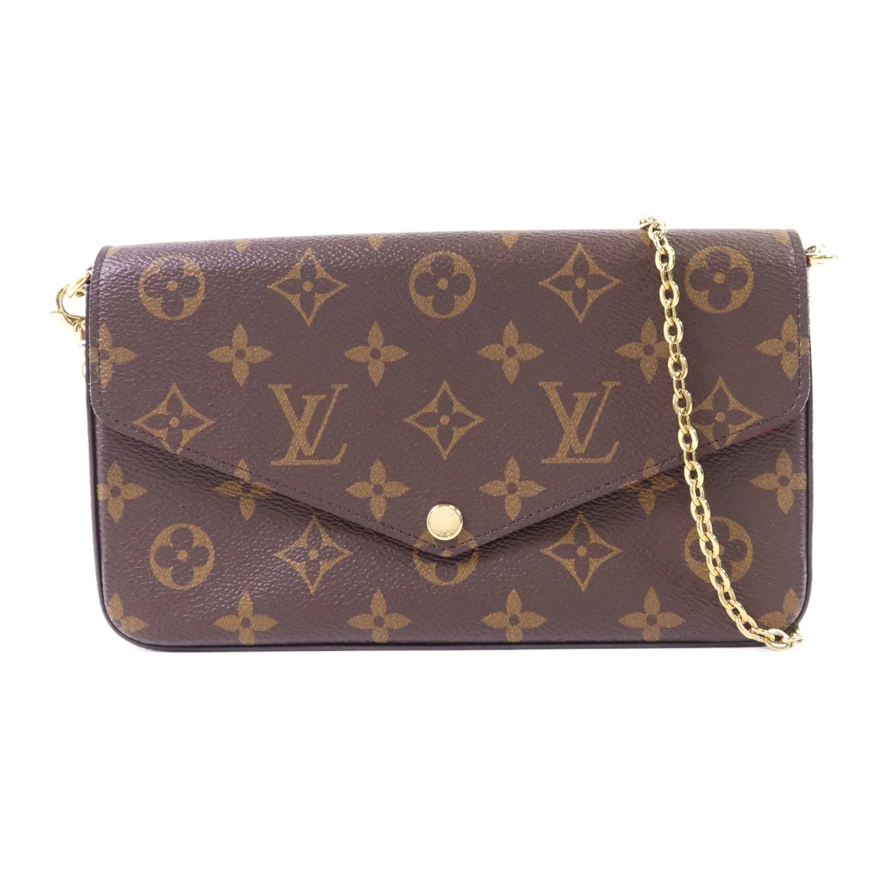 LOUIS VUITTON Felicie M81896 Shoulder Bag Coated Canvas 棕色