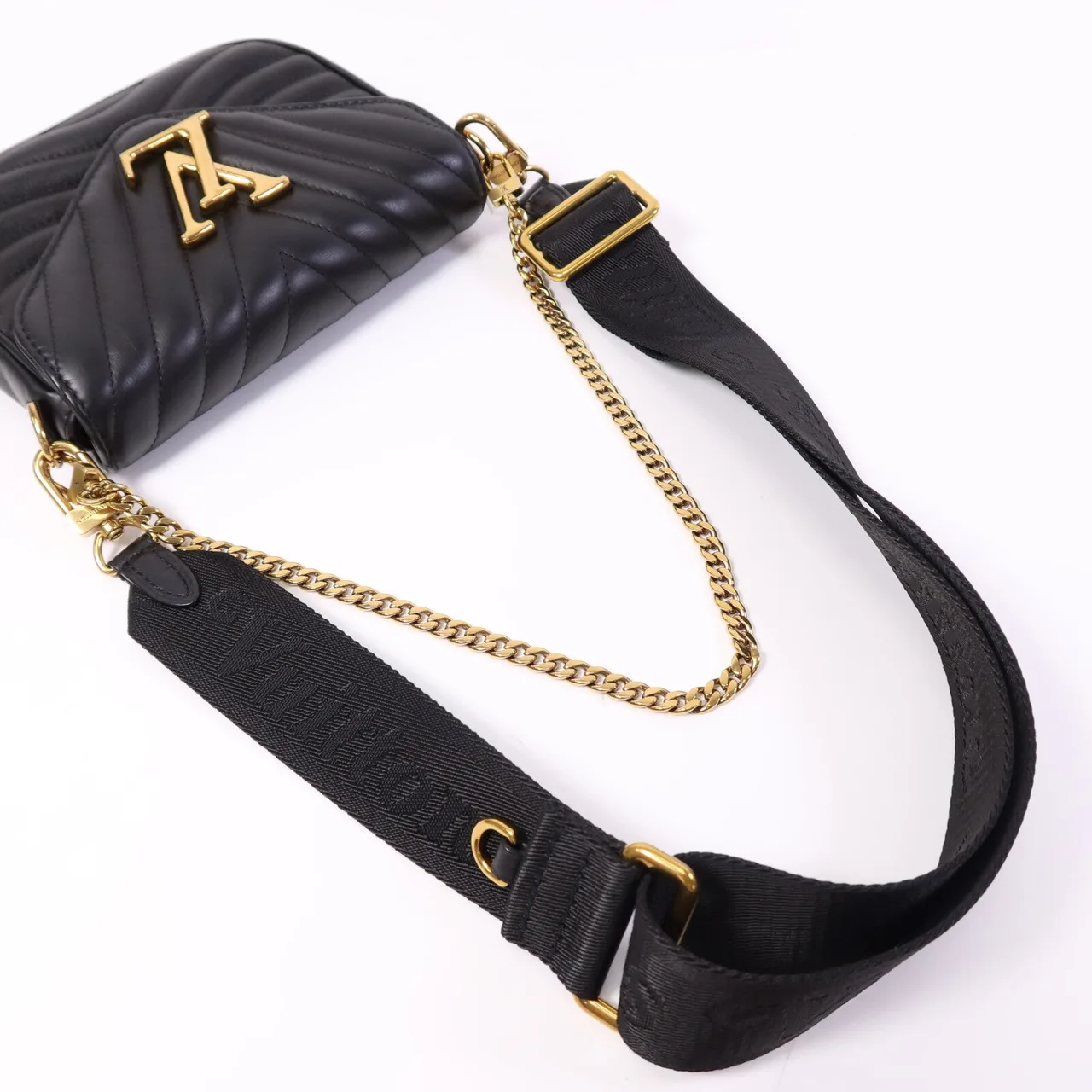 LOUIS VUITTON Multi Pochette M56461 2-Way Bag Calfskin 黑色 / Black Calfskin Rank A - Thumbnail 9