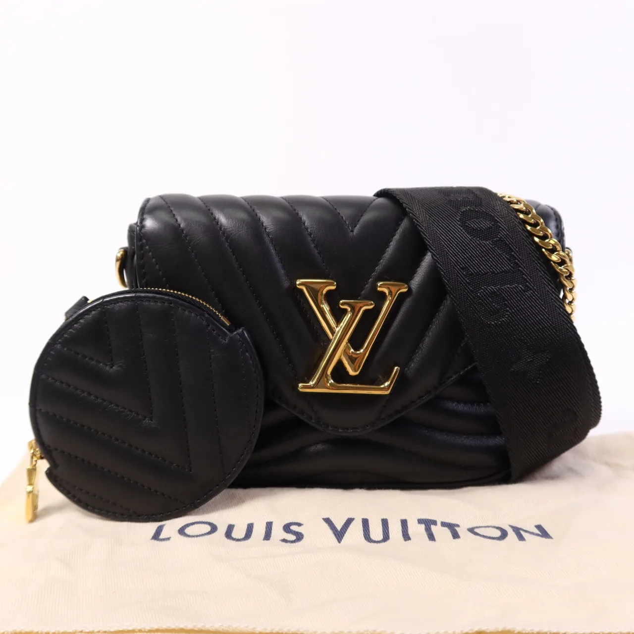 LOUIS VUITTON Multi Pochette M56461 2-Way Bag Calfskin 黑色 / Black Calfskin Rank A - Thumbnail 10