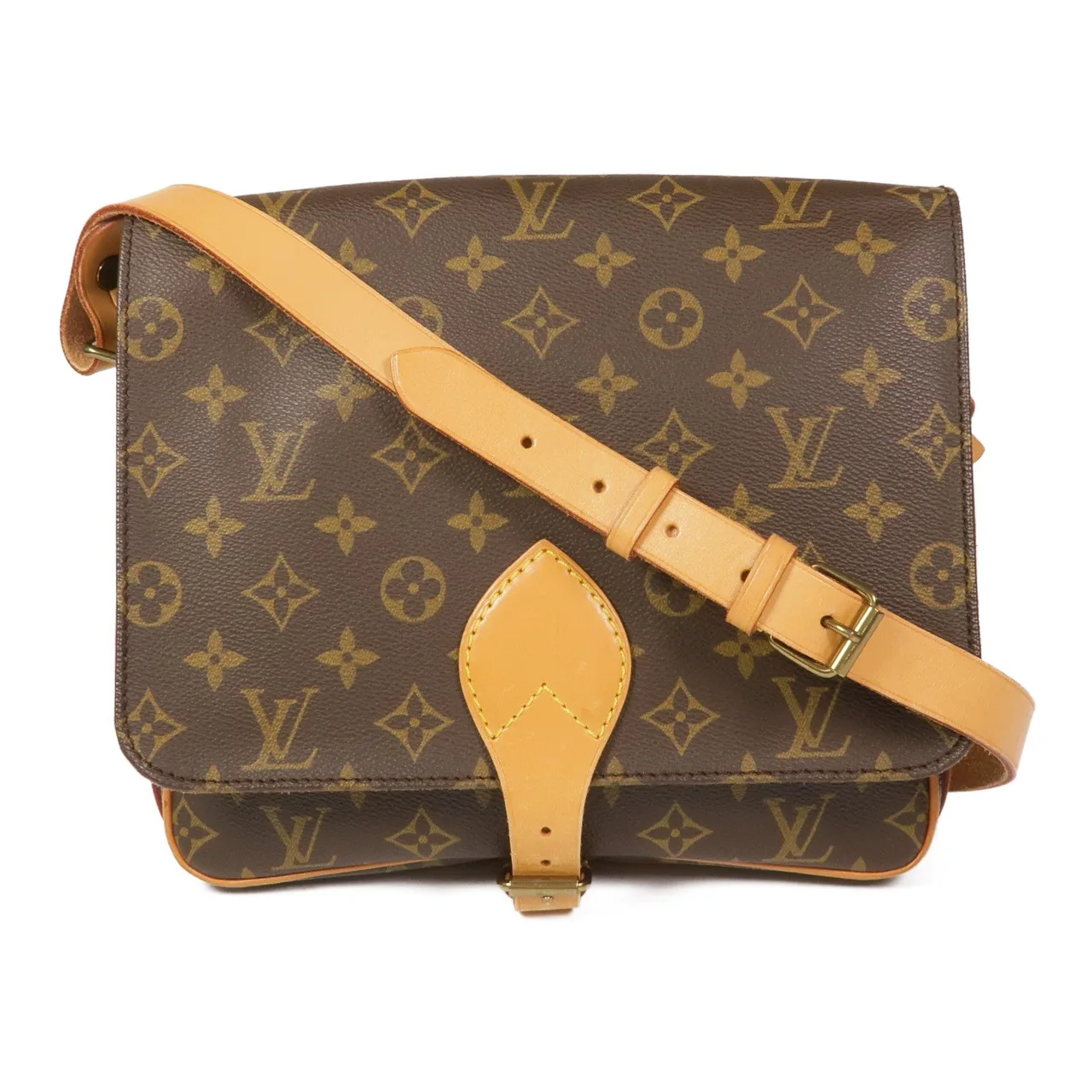 LOUIS VUITTON Cartouchiere M51252 Shoulder Bag Coated Canvas 棕色