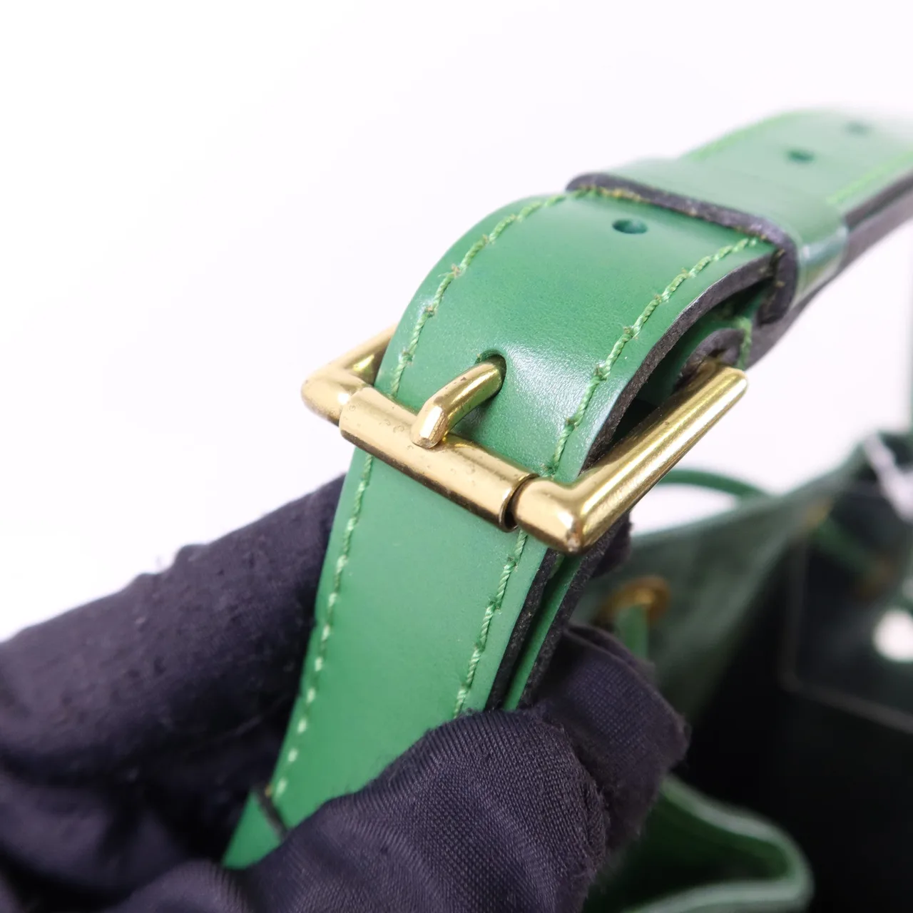 LOUIS VUITTON Bucket M44104 肩背包 牛皮 綠色 牛皮 中古品A - 縮圖 11