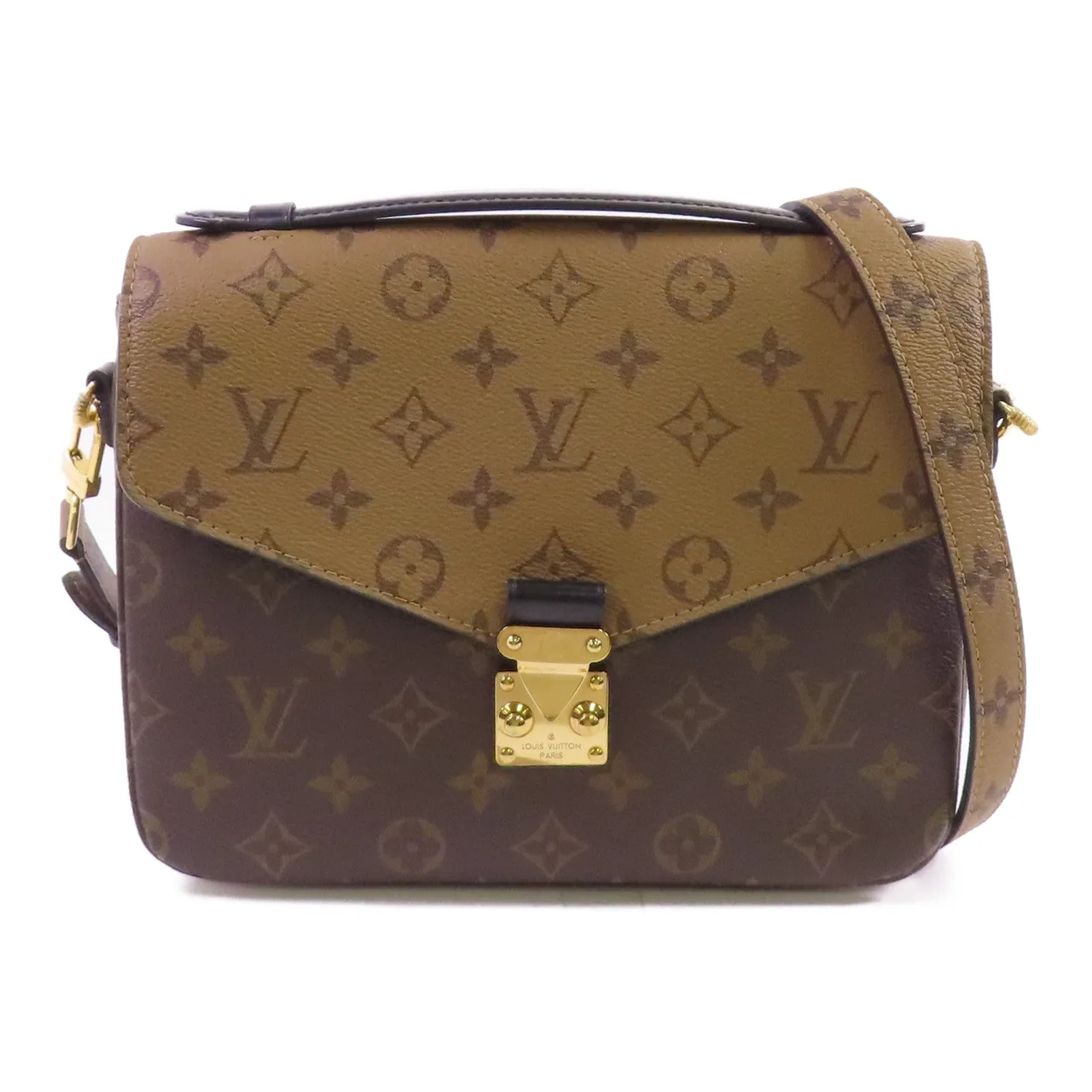 LOUIS VUITTON Pochette Metis M44876 2-Way Bag Coated Canvas 棕色