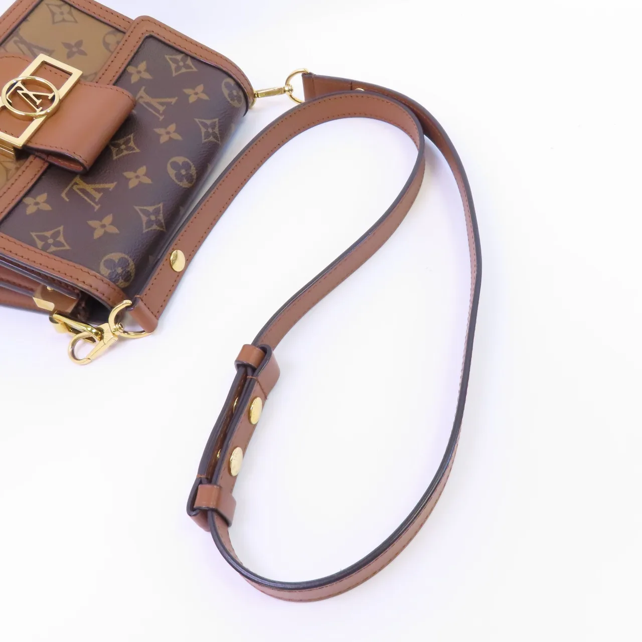 LOUIS VUITTON Mini Dauphine M44580 肩背包 塗層帆布 棕色 塗層帆布 中古品A - 縮圖 5