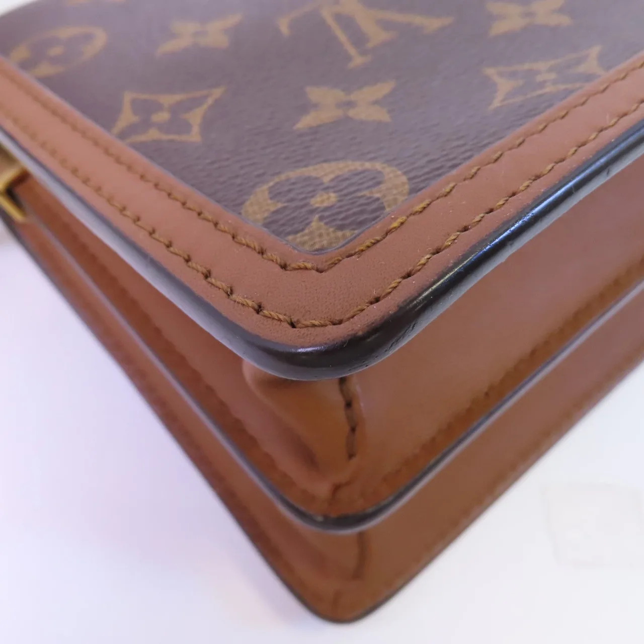 LOUIS VUITTON Mini Dauphine M44580 肩背包 塗層帆布 棕色 塗層帆布 中古品A - 縮圖 8