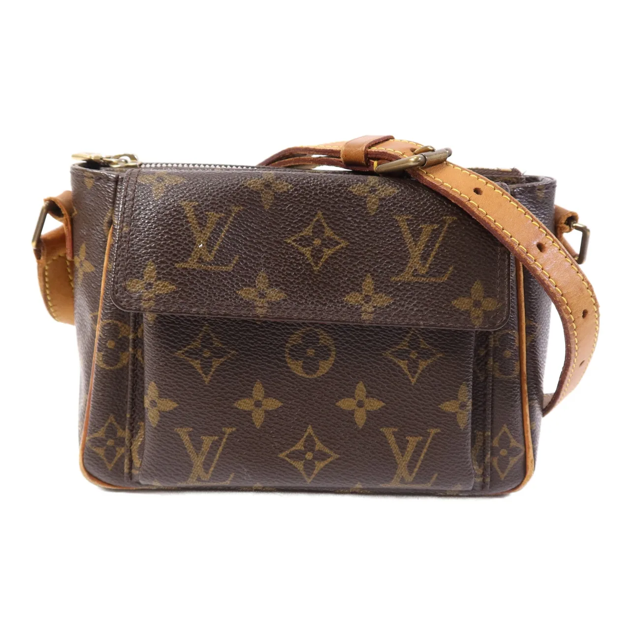 LOUIS VUITTON Viva Cite M51165 肩背包 塗層帆布 棕色