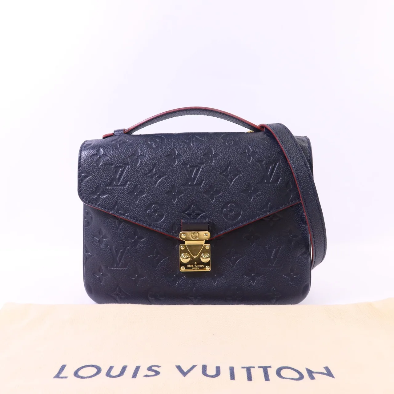 LOUIS VUITTON Pochette Metis M44071 兩用包 牛皮 海軍藍 牛皮 中古品A - 縮圖 17