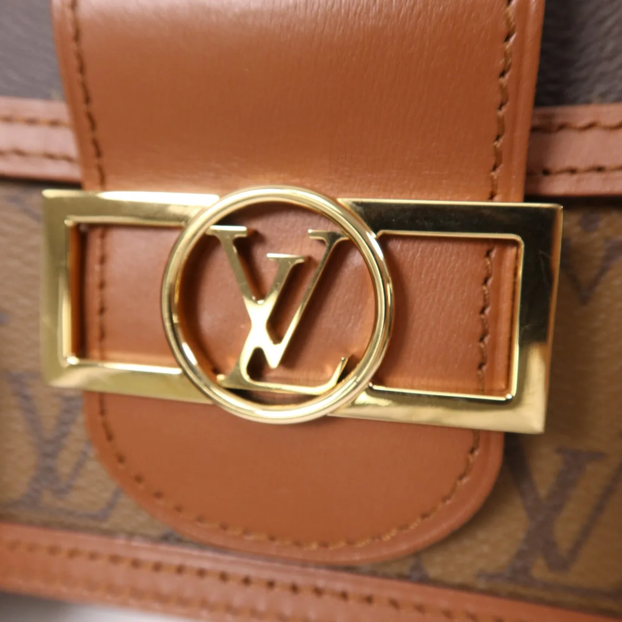 LOUIS VUITTON Mini Dauphine M45959 肩背包 塗層帆布 棕色 塗層帆布 中古品A - 縮圖 7