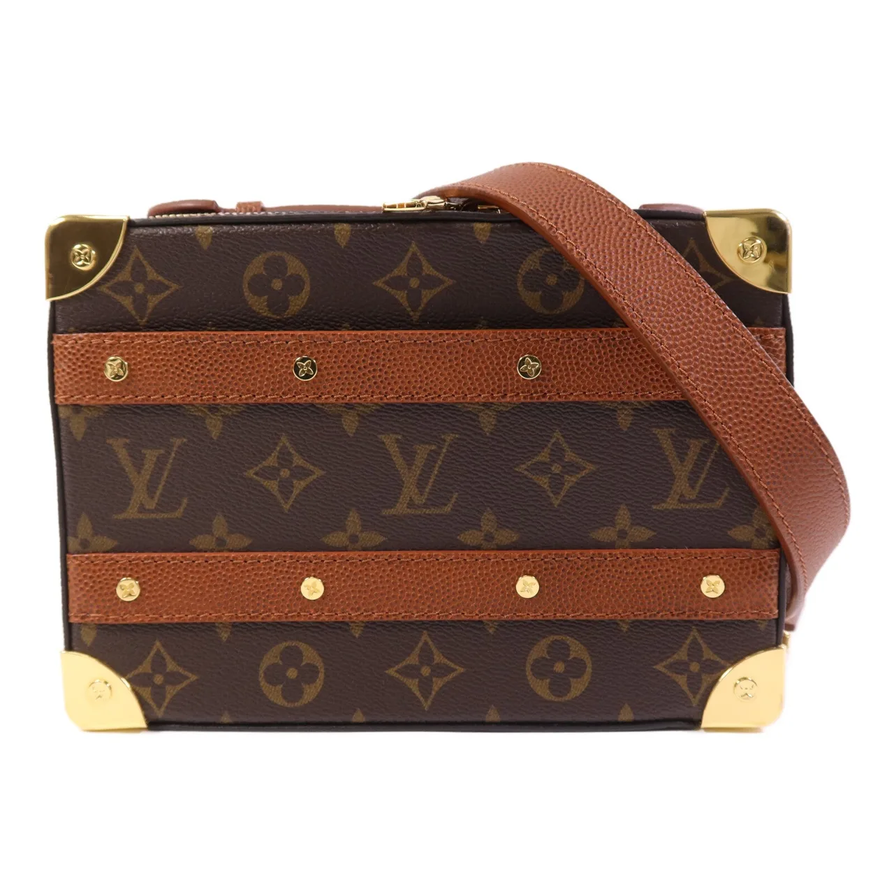 LOUIS VUITTON Soft Trunk M45785 2-Way Bag Coated Canvas 棕色 / Brown