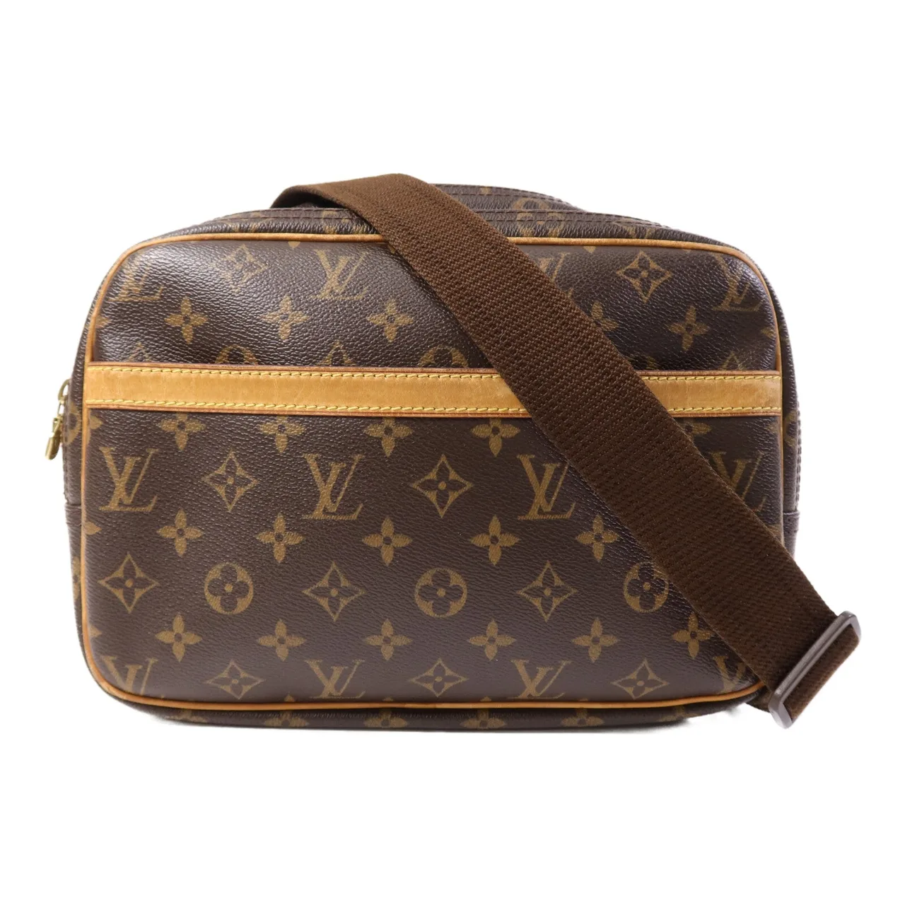 LOUIS VUITTON Reporter M45254 肩背包 塗層帆布 棕色