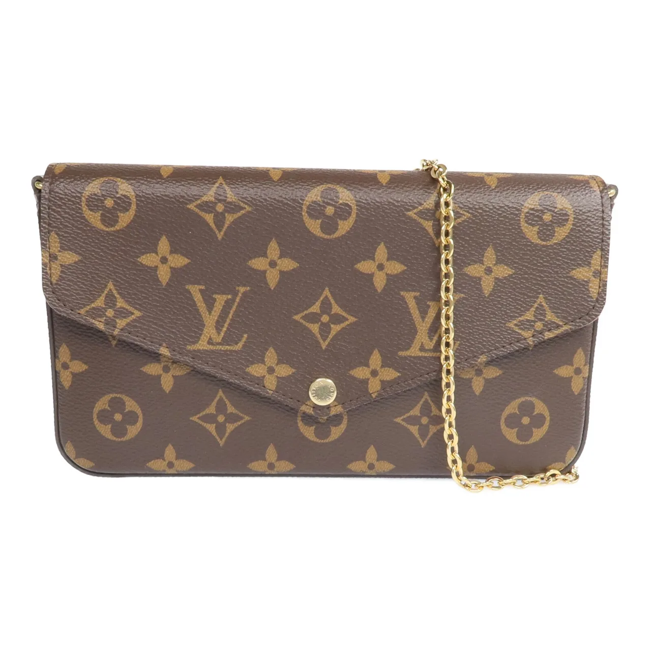 LOUIS VUITTON Felicie M81896 肩背包 塗層帆布 棕色