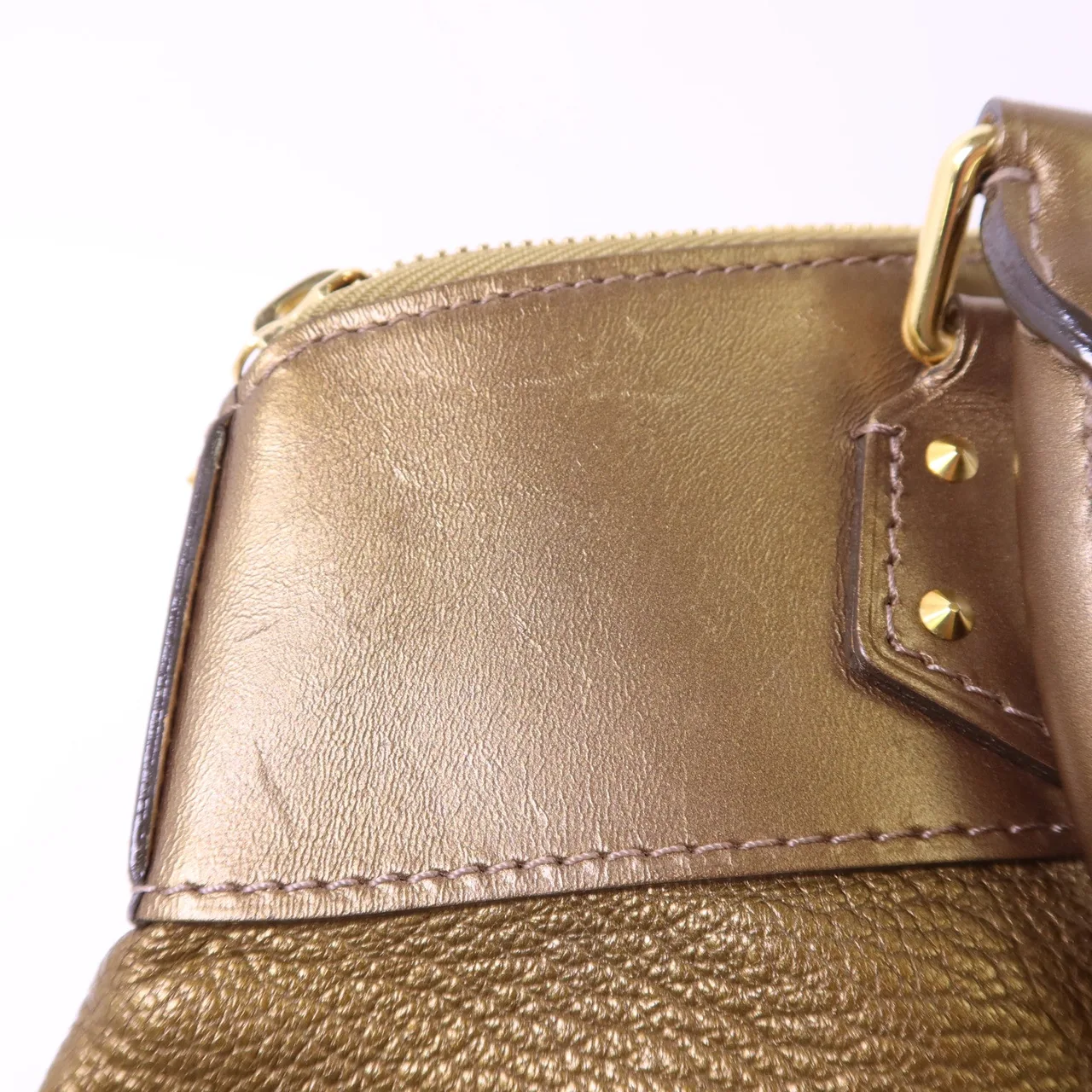 LOUIS VUITTON Lockit M95710 手提包 皮革 金色 皮革 中古品B - 縮圖 17