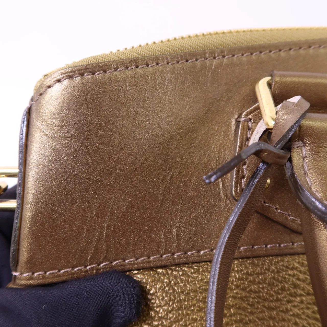 LOUIS VUITTON Lockit M95710 手提包 皮革 金色 皮革 中古品B - 縮圖 18