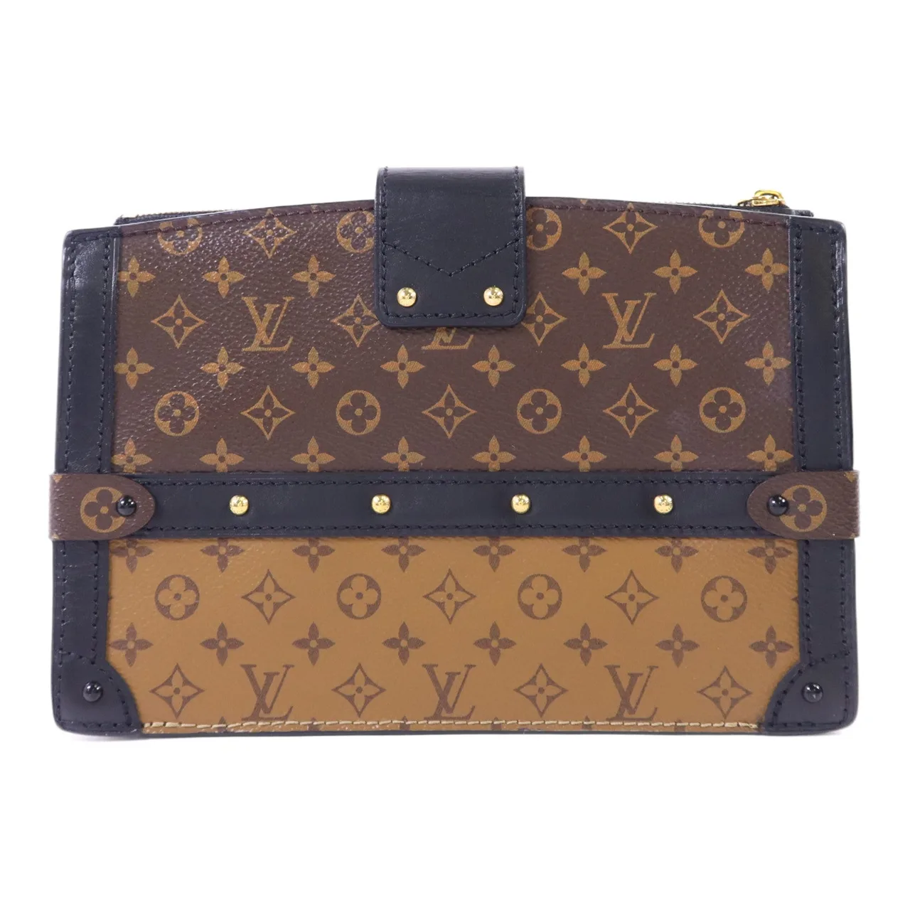 LOUIS VUITTON Trunk M43596 Shoulder Bag Coated Canvas 棕色 Coated Canvas Rank A - Thumbnail 2