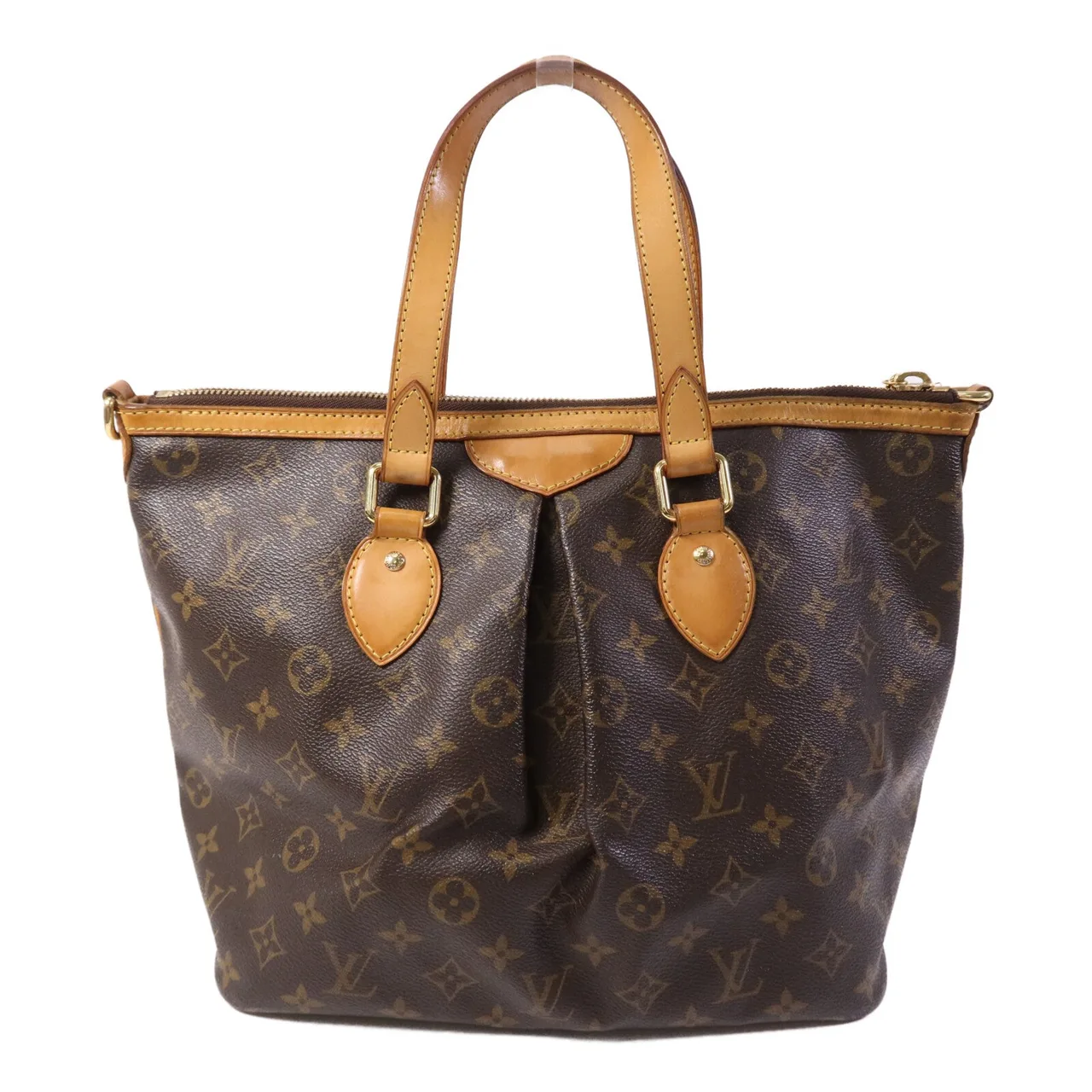LOUIS VUITTON Palermo M40145 兩用包 塗層帆布 棕色 塗層帆布 中古品B - 縮圖 2