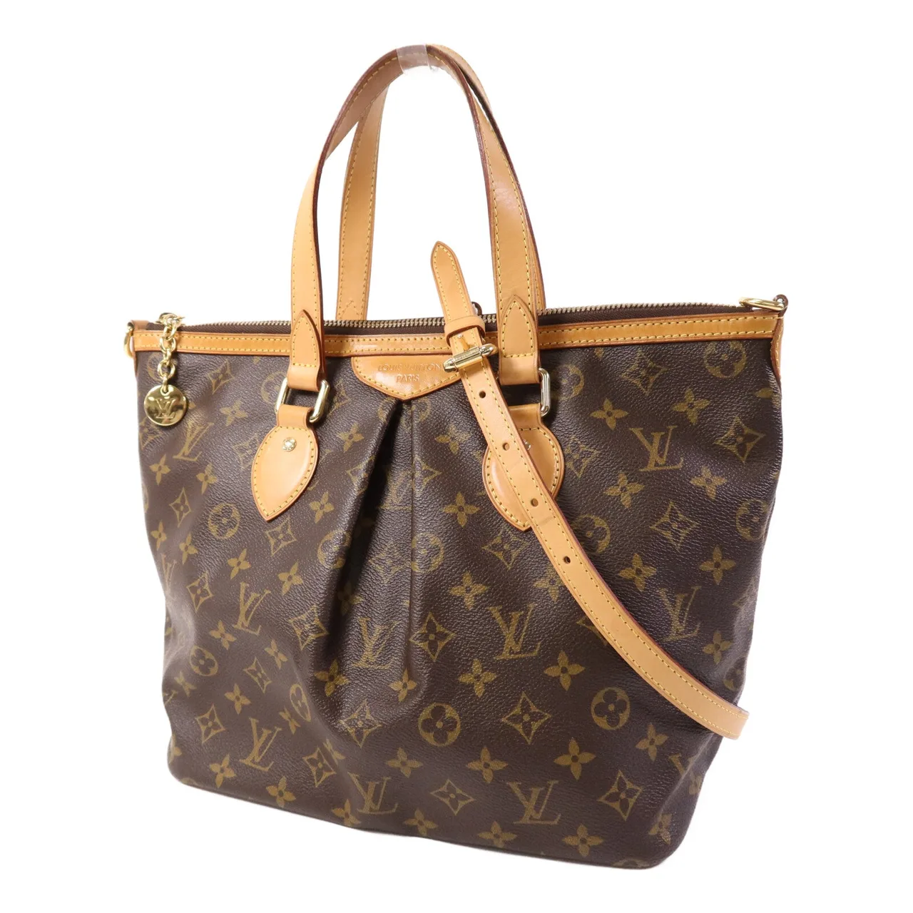 LOUIS VUITTON Palermo M40146 2-Way Bag Coated Canvas 棕色 Coated Canvas Rank B - Thumbnail 3