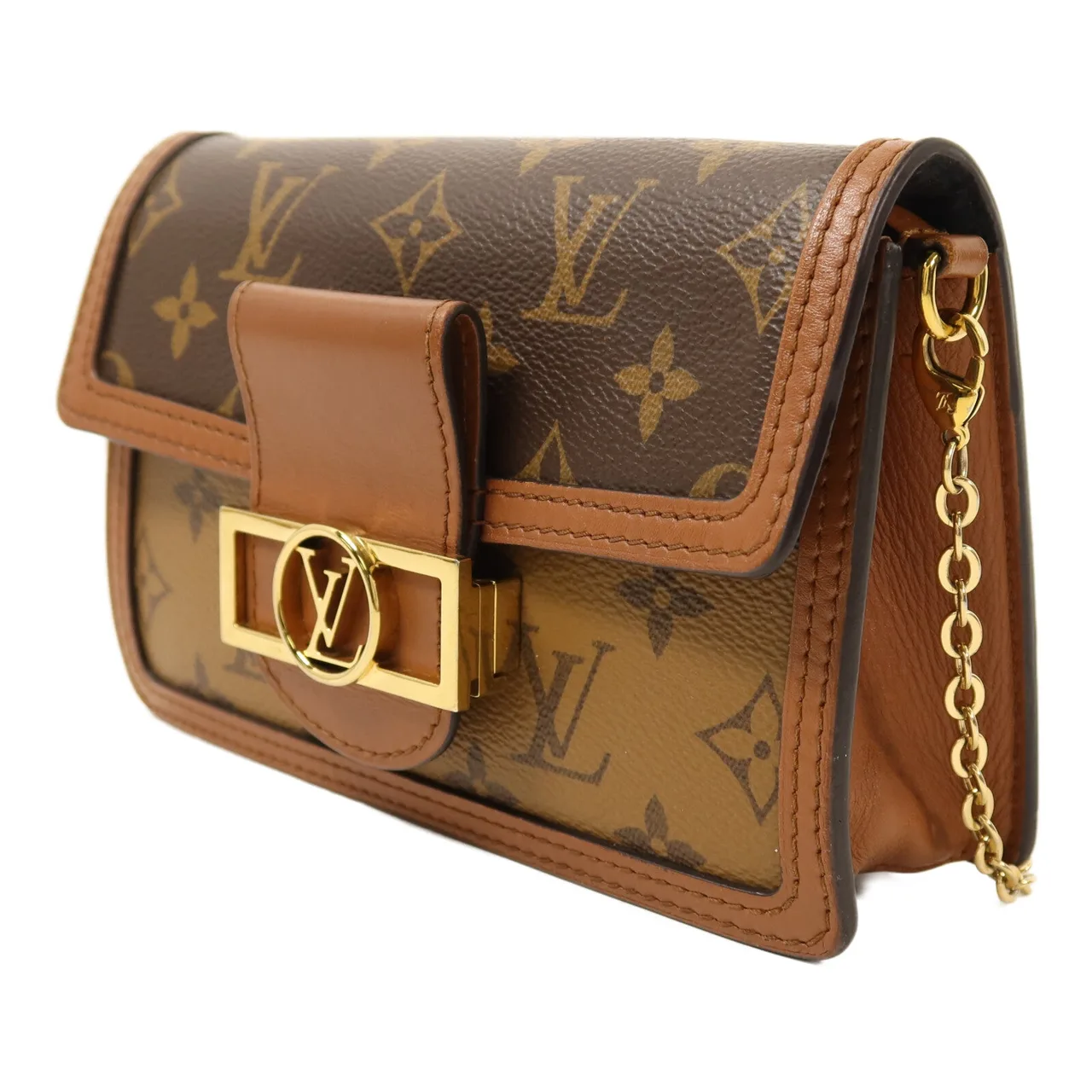 LOUIS VUITTON Dauphine M68746 Shoulder Bag Coated Canvas 棕色 Coated Canvas Rank B - Thumbnail 3