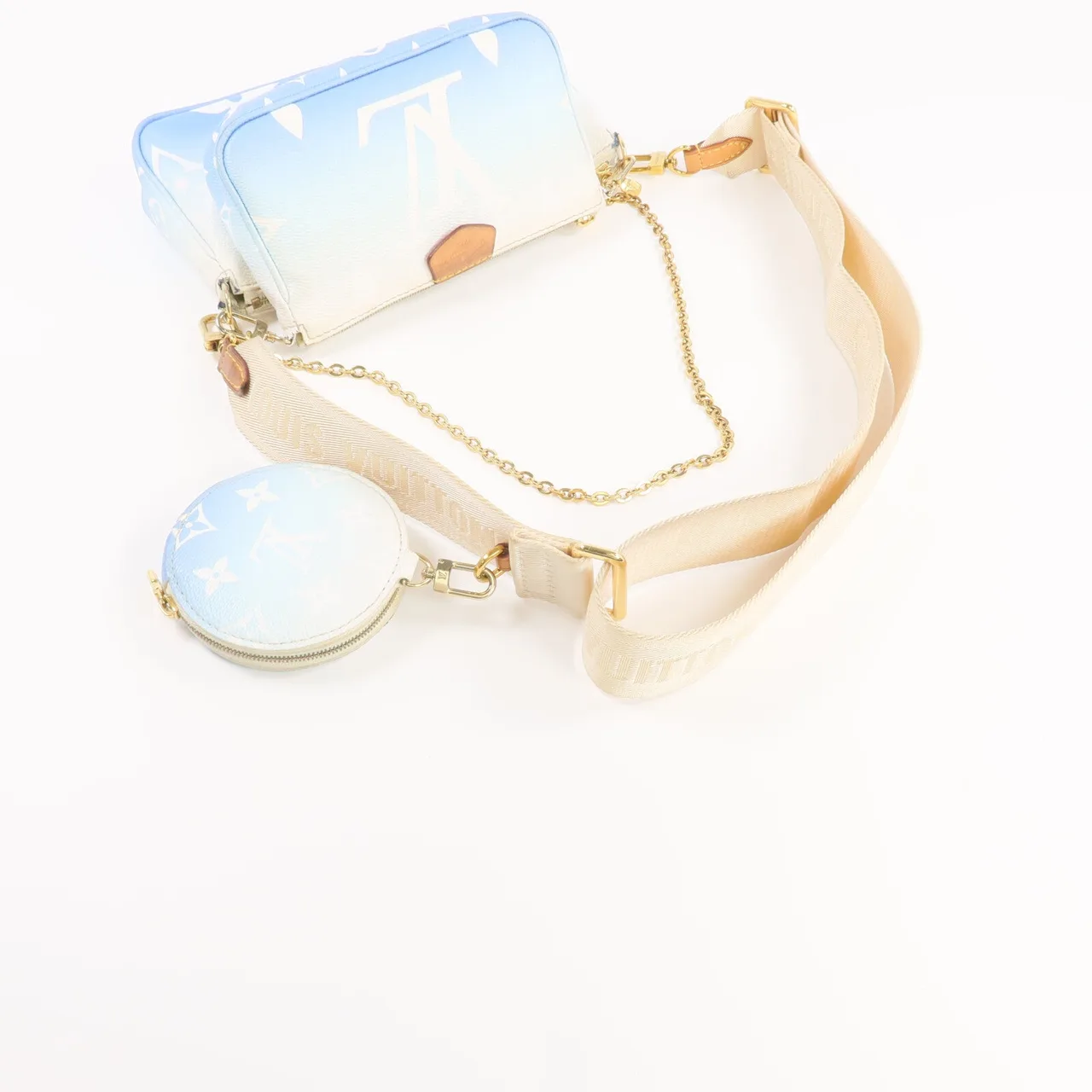 LOUIS VUITTON Multi Pochette M57633 2-Way Bag Coated Canvas 藍色 Coated Canvas Rank C - Thumbnail 9