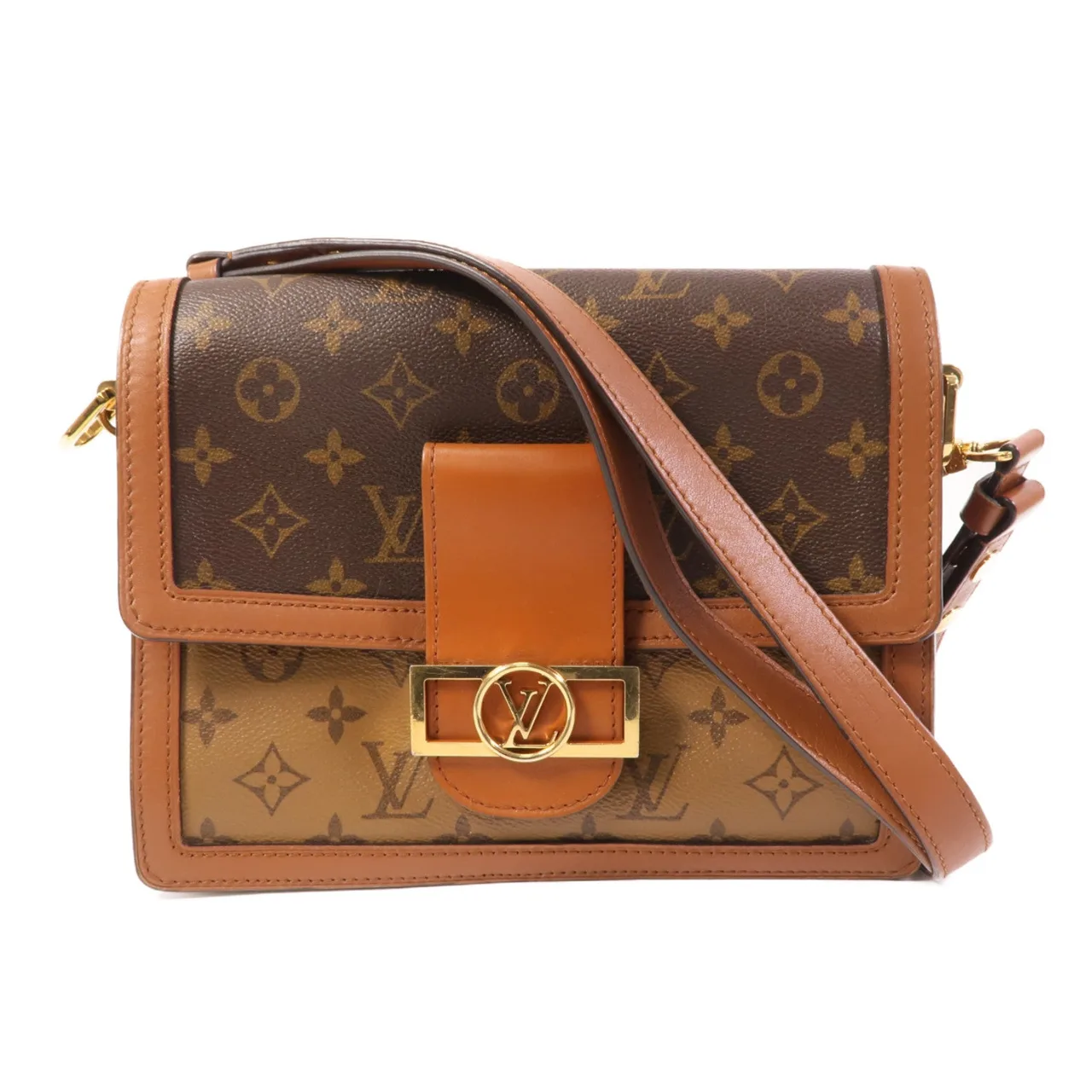 LOUIS VUITTON Dauphine M45958 Shoulder Bag Coated Canvas 棕色