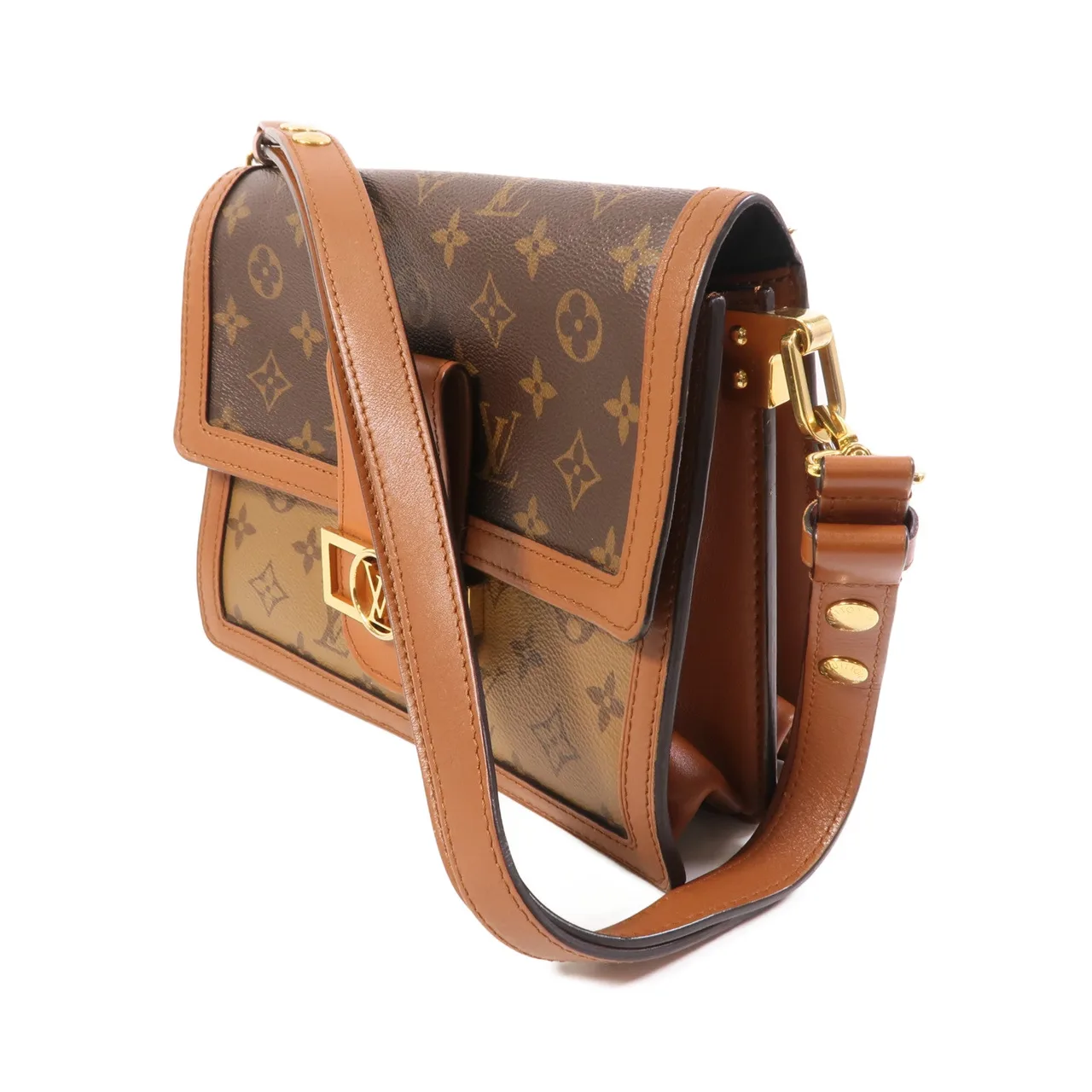 LOUIS VUITTON Dauphine M45958 Shoulder Bag Coated Canvas 棕色 Coated Canvas Rank B - Thumbnail 3