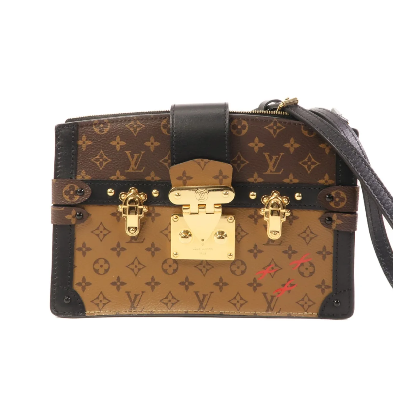 LOUIS VUITTON Trunk M43596 Shoulder Bag Coated Canvas 棕色