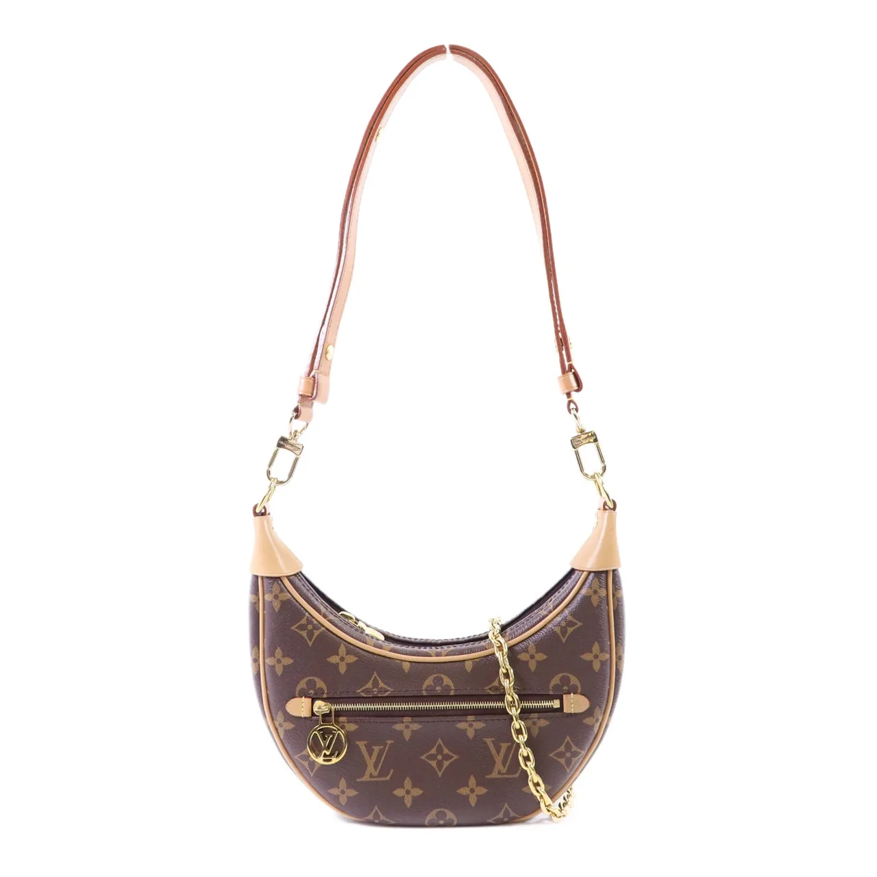 LOUIS VUITTON Loop M81098 2-Way Bag Coated Canvas 棕色