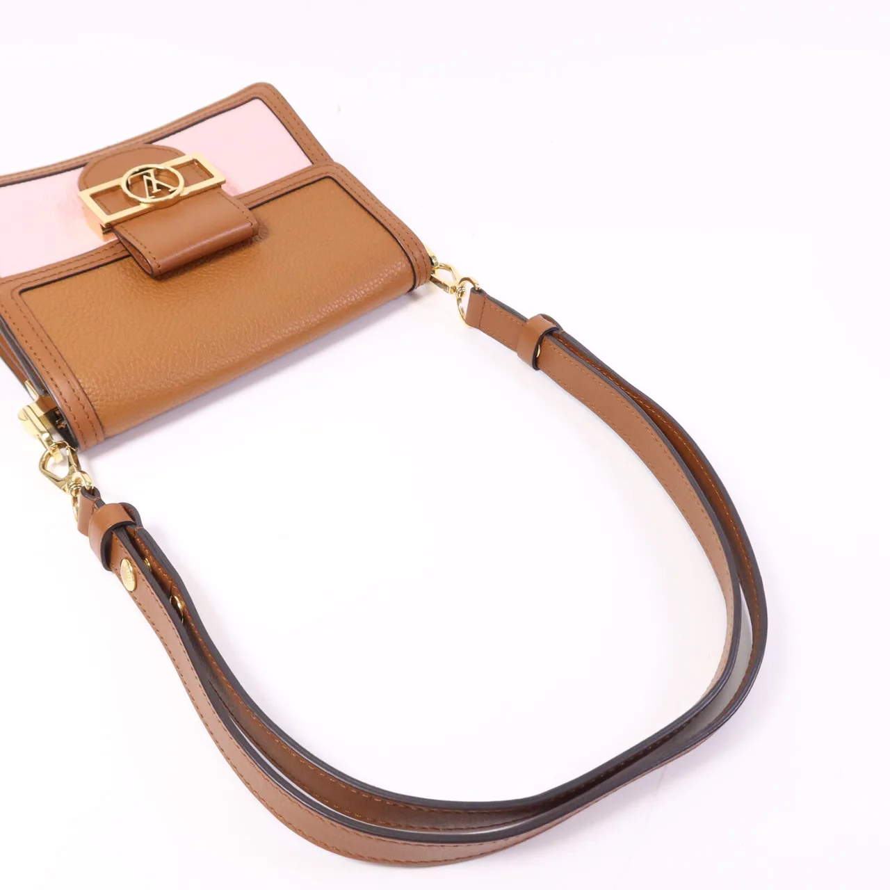 LOUIS VUITTON Mini Dauphine M53805 Shoulder Bag Calfskin 粉色 / 棕色 / Rose Ten Calfskin Rank A - Thumbnail 9