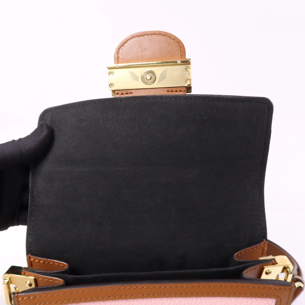 LOUIS VUITTON Mini Dauphine M53805 Shoulder Bag Calfskin 粉色 / 棕色 / Rose Ten Calfskin Rank A - Thumbnail 14