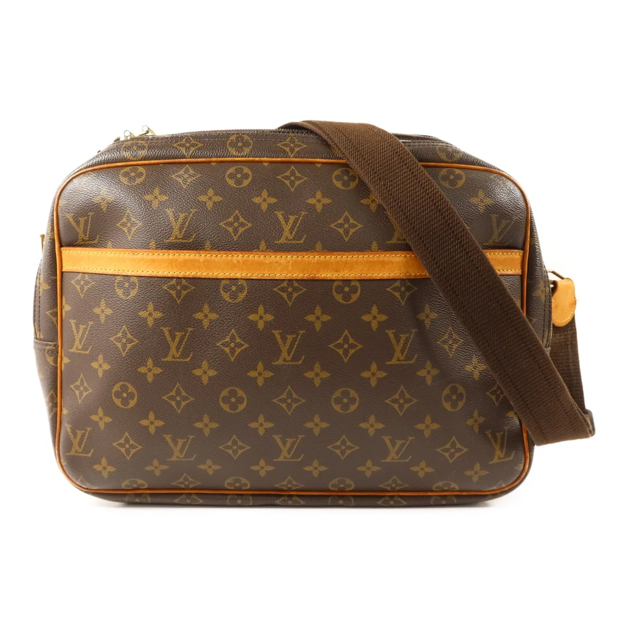 LOUIS VUITTON Reporter M45252 Shoulder Bag Coated Canvas 棕色