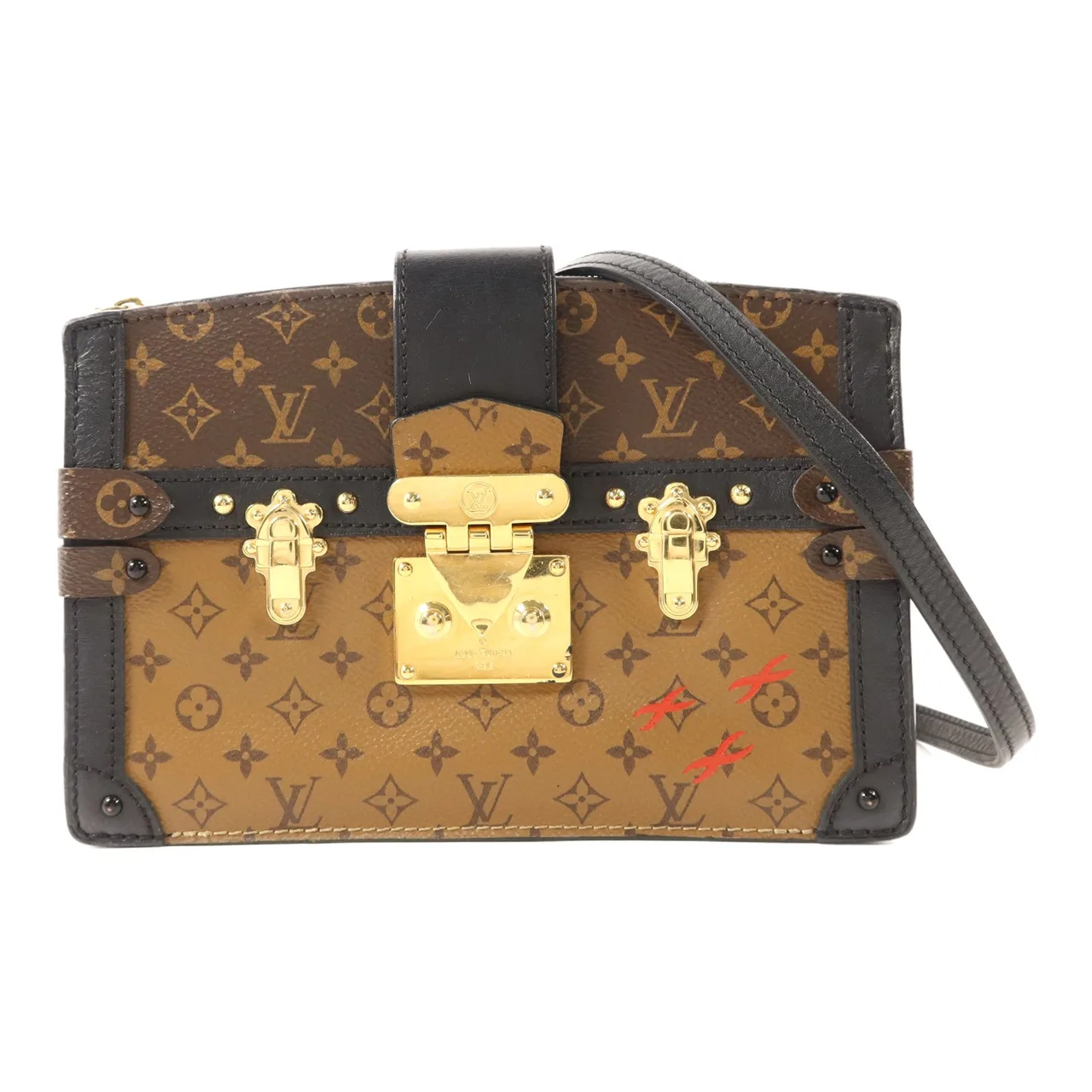 LOUIS VUITTON Trunk M43596 Shoulder Bag Coated Canvas 棕色
