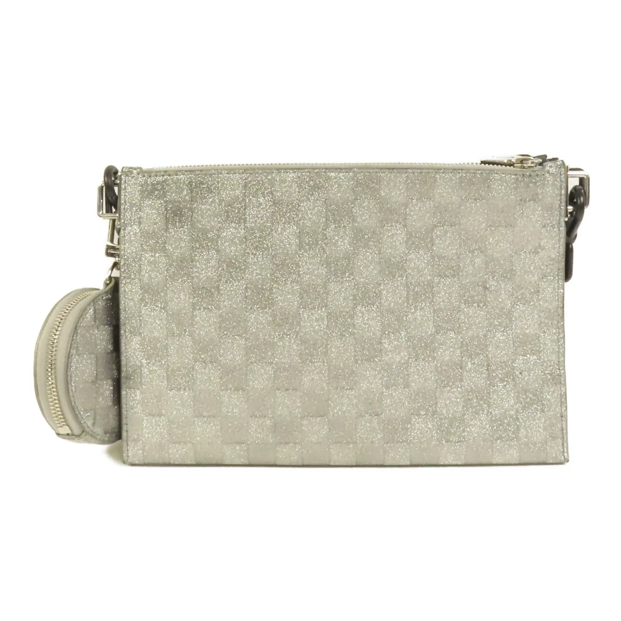 LOUIS VUITTON Trio Pouch M59682 Shoulder Bag Leather 銀色 / 黑色 Leather Rank A - Thumbnail 2