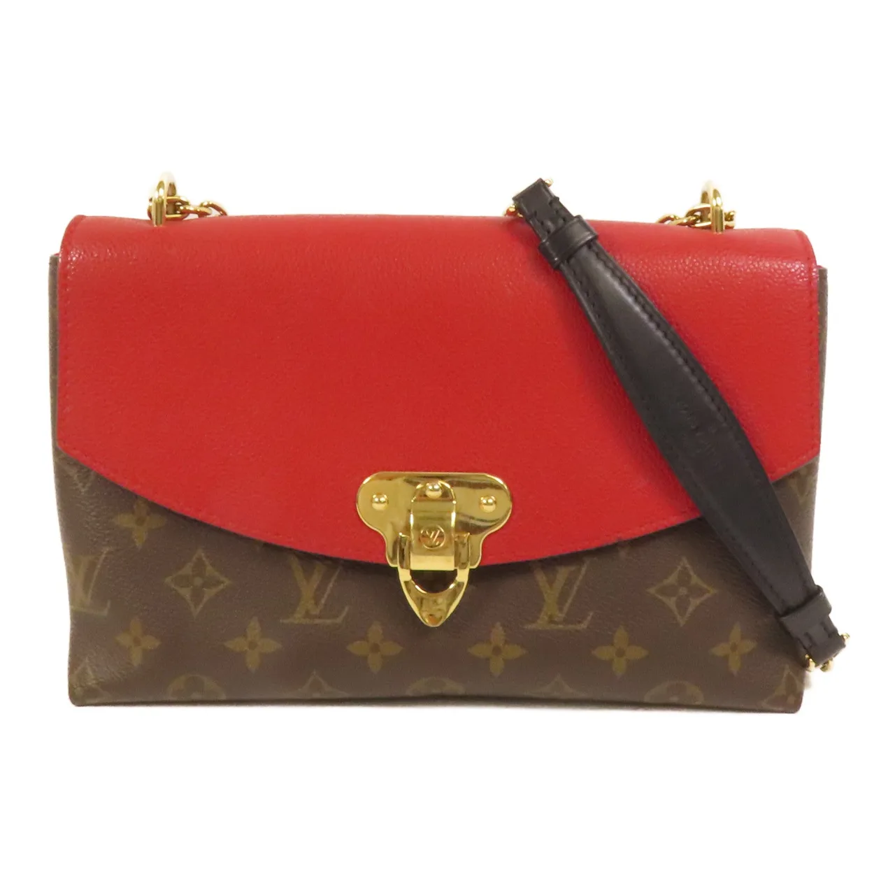 LOUIS VUITTON Saint Placide M43713 Shoulder Bag Coated Canvas 棕色 / 紅色 / Red
