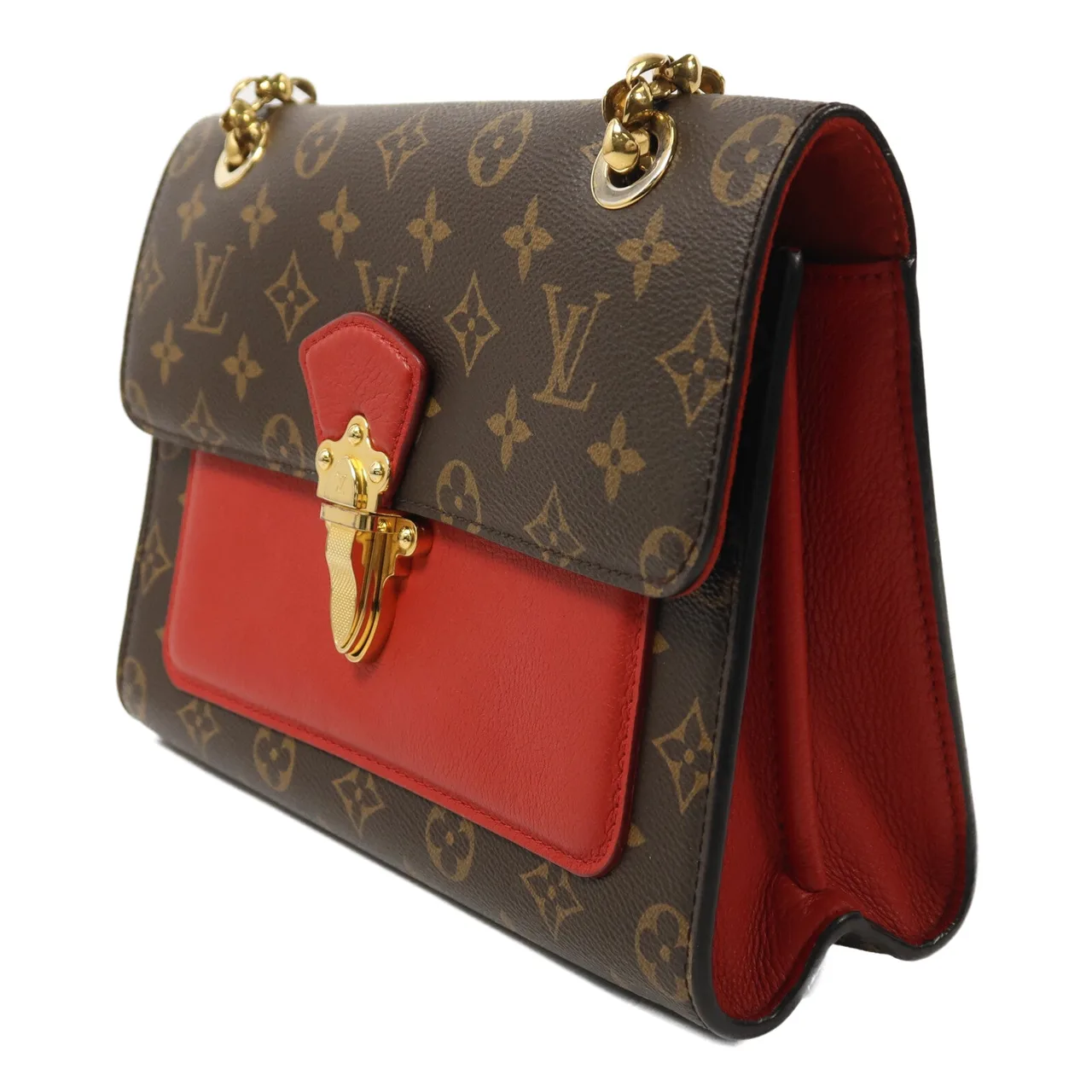LOUIS VUITTON Victoire M41731 Shoulder Bag Coated Canvas 棕色 / 紅色 Coated Canvas Rank B - Thumbnail 3