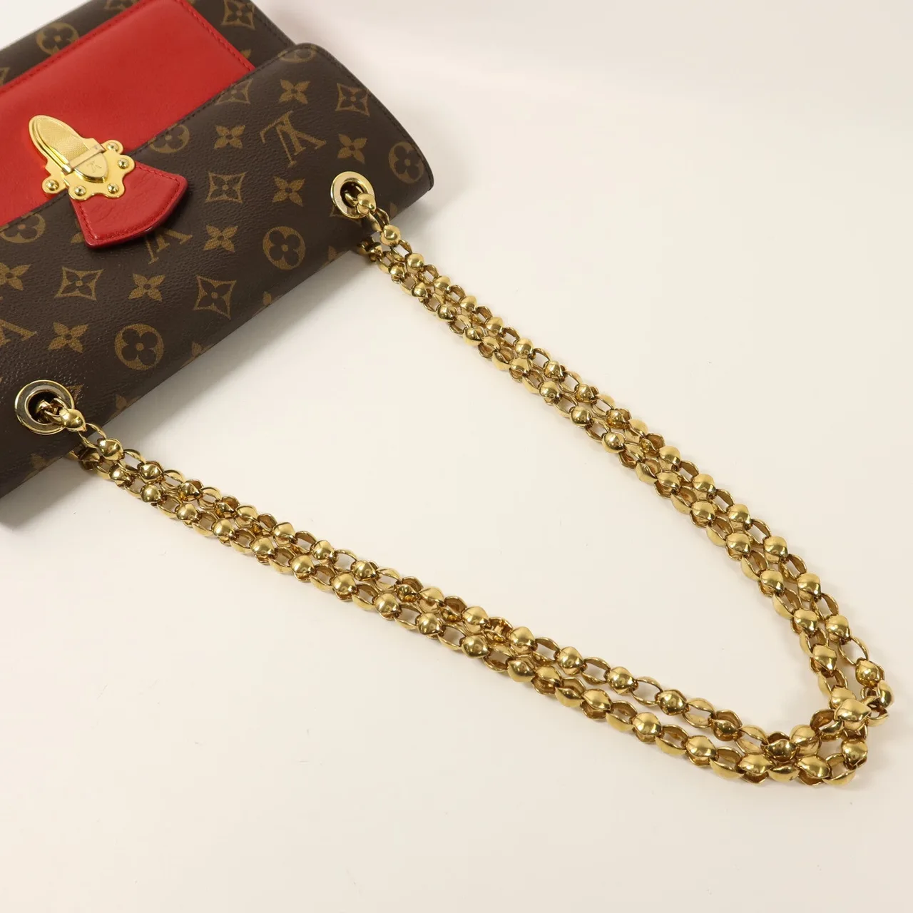 LOUIS VUITTON Victoire M41731 Shoulder Bag Coated Canvas 棕色 / 紅色 Coated Canvas Rank B - Thumbnail 9