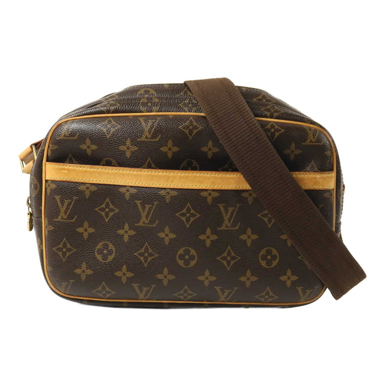 LOUIS VUITTON Reporter M45254 肩背包 塗層帆布 棕色