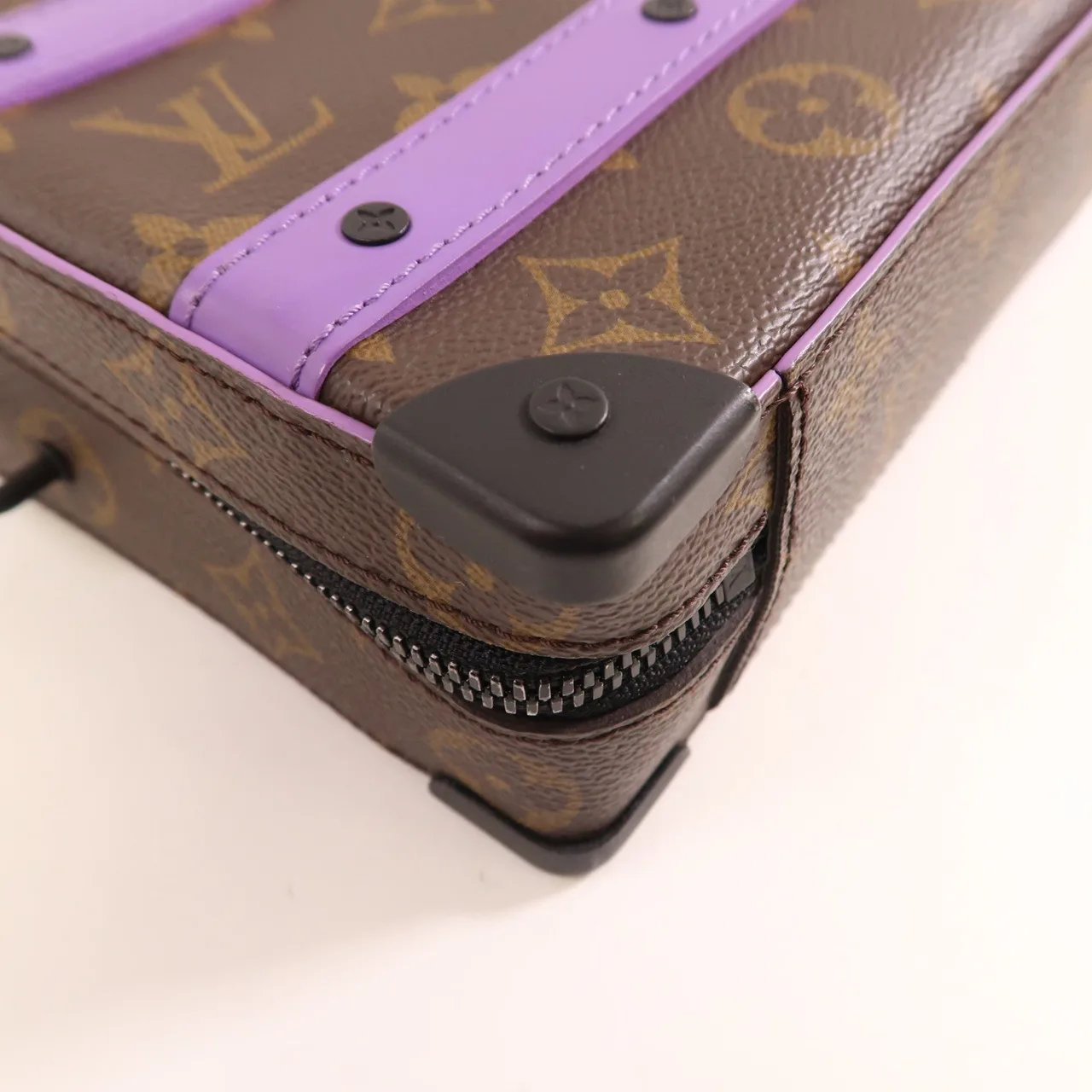 LOUIS VUITTON Soft Trunk M46264 肩背包 塗層帆布 棕色 / 紫色 / Brown/Purple 塗層帆布 中古品A - 縮圖 5