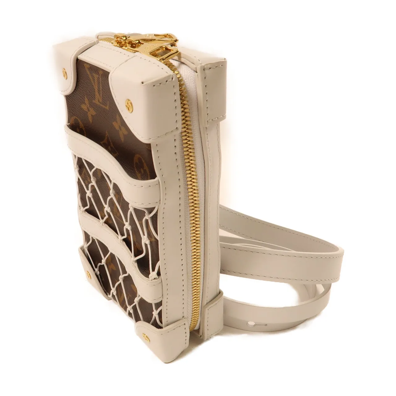 LOUIS VUITTON Soft Trunk M80102 肩背包 塗層帆布 棕色 / 白色 / Brown/White 塗層帆布 中古品B - 縮圖 3