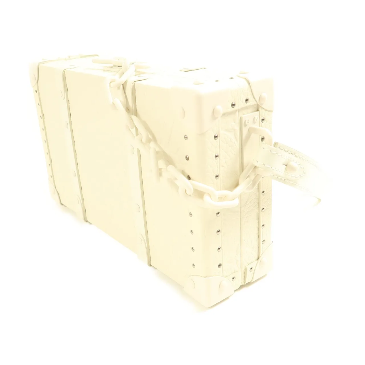 LOUIS VUITTON Trunk M20153 肩背包 塗層帆布 白色 / White 塗層帆布 中古品A - 縮圖 3