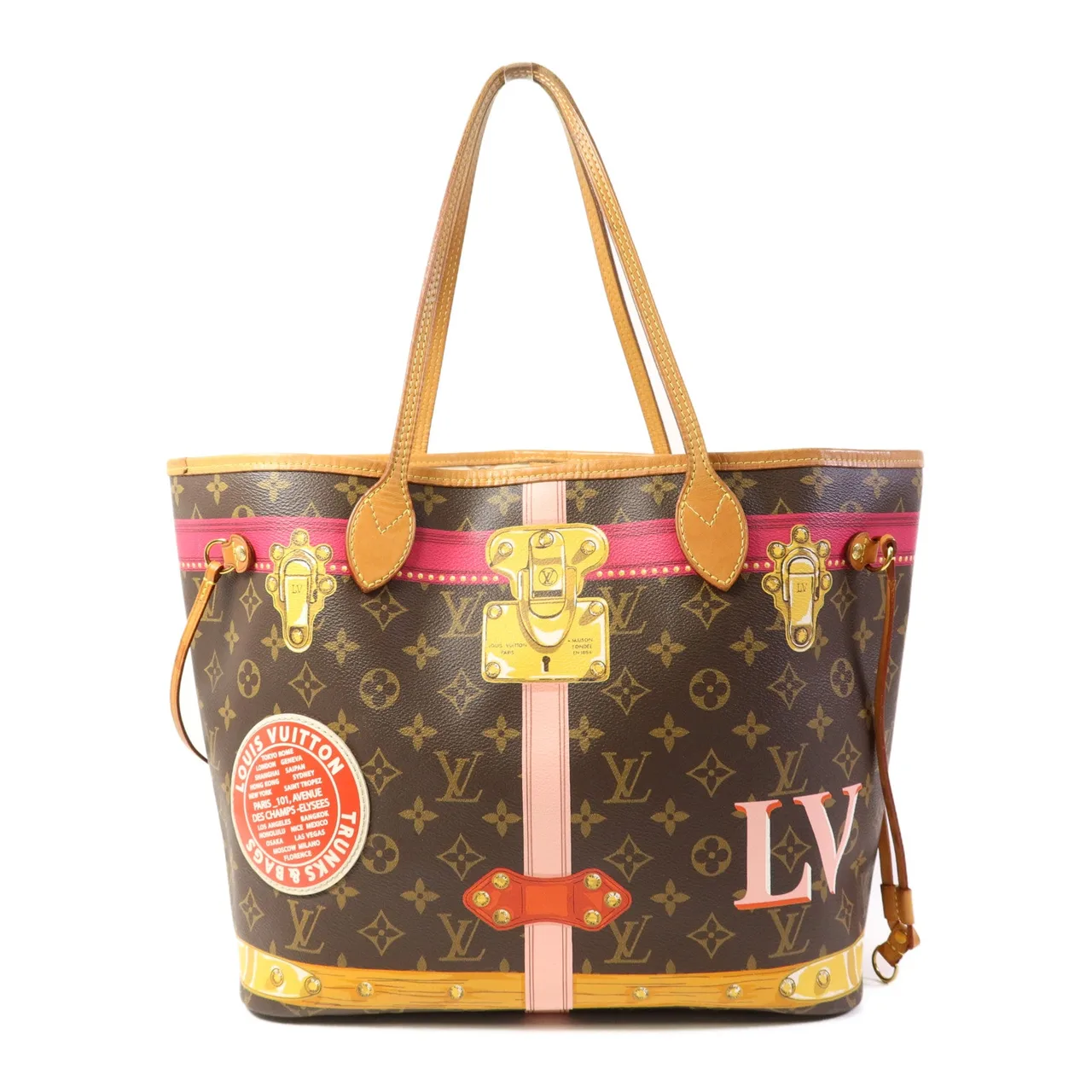 LOUIS VUITTON Neverfull M41390 托特包 塗層帆布 棕色
