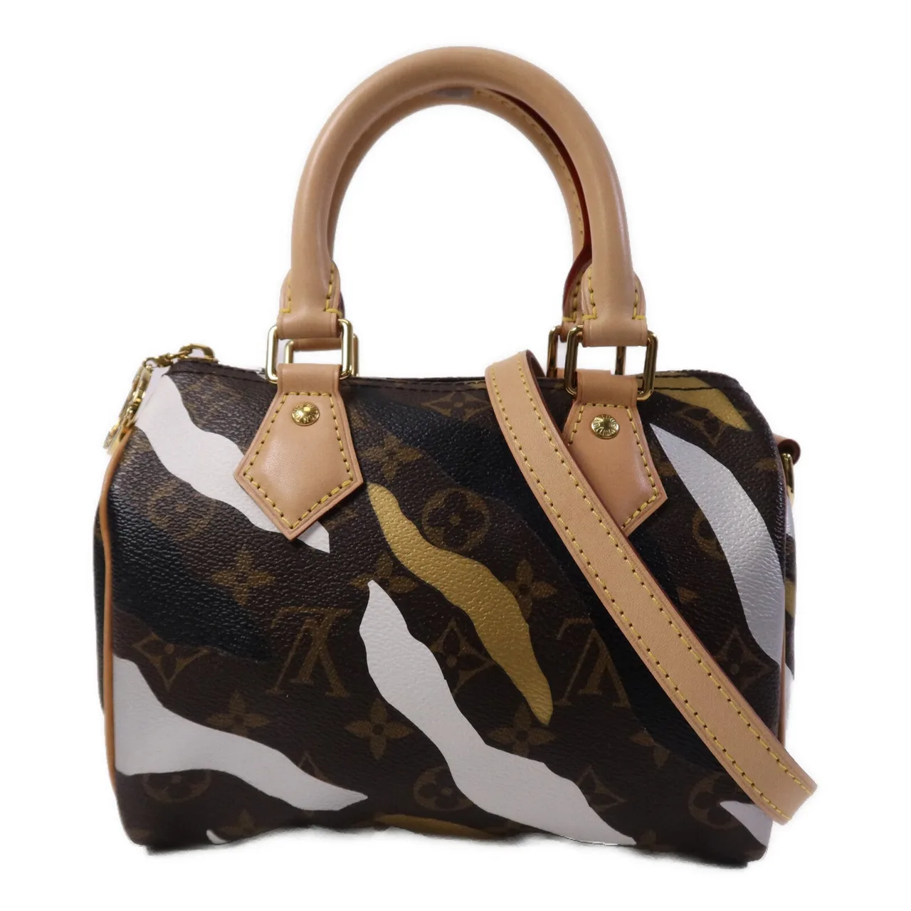 LOUIS VUITTON Speedy M45202 兩用包 塗層帆布 棕色