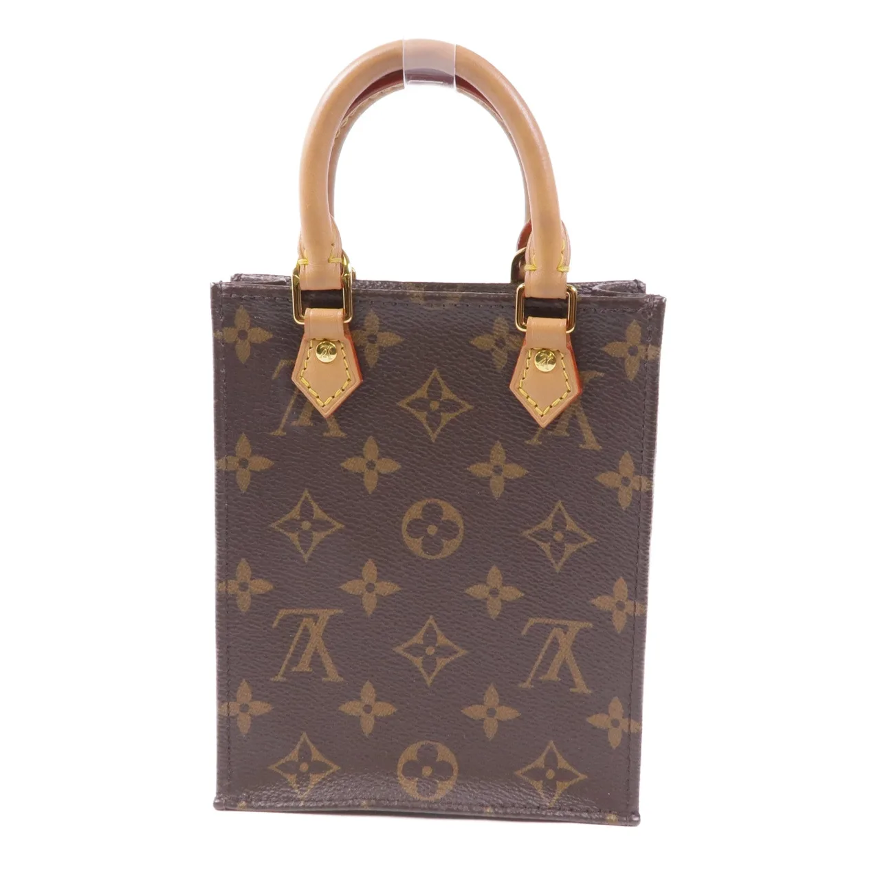 LOUIS VUITTON Petit Sac Plat M81295 兩用包 塗層帆布 棕色 / Brown 塗層帆布 中古品B - 縮圖 2